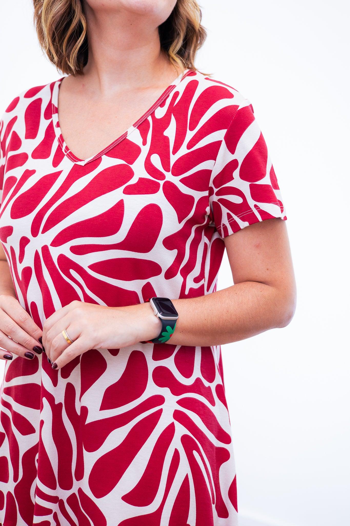 Vestido Verona - Babado Gola V e Manga Curta - Bazar Online