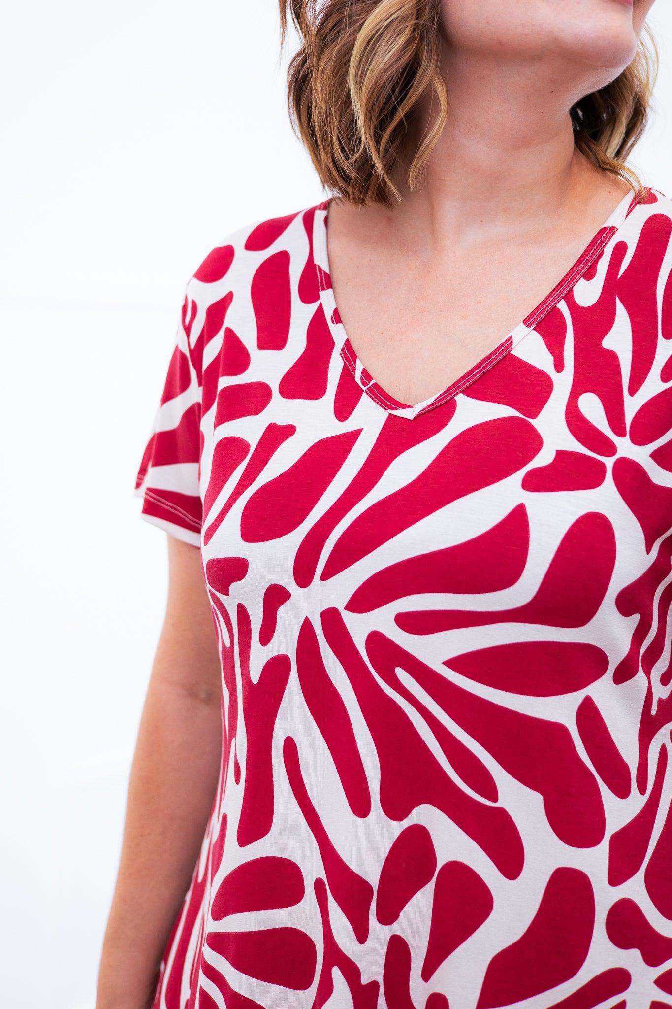 Vestido Verona - Babado Gola V e Manga Curta - Bazar Online