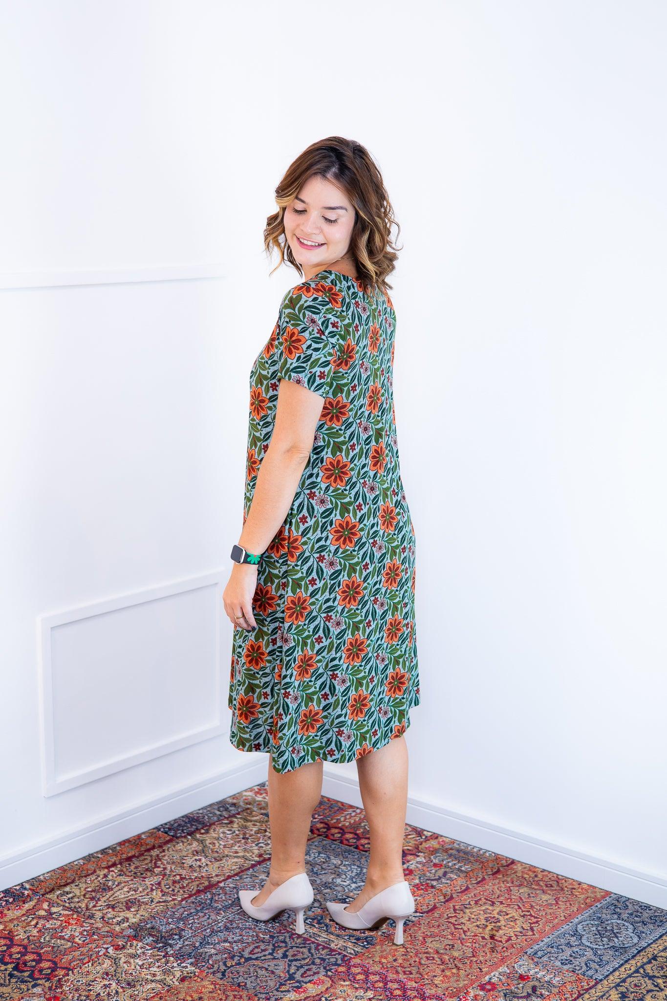 Vestido Sara - Malha Confort Midi com Manga - Bazar Online