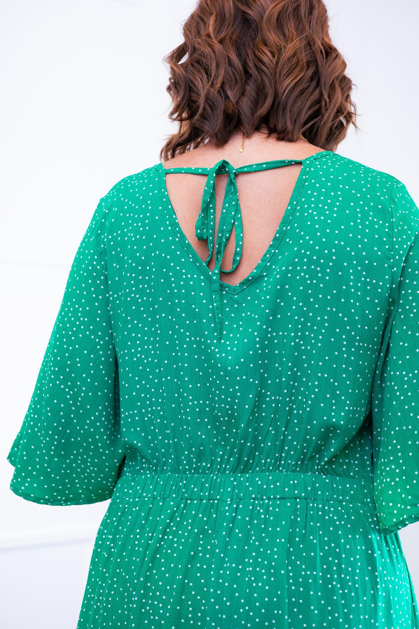 Vestido Sabrina - Decote V Manga Morcego em Viscolinho - Bazar Online