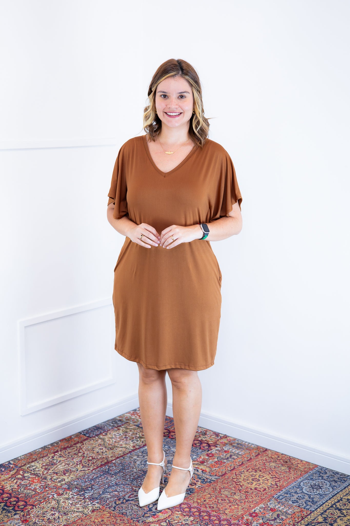 Vestido Helena - Malha Confort Manga Morcego - Bazar Online