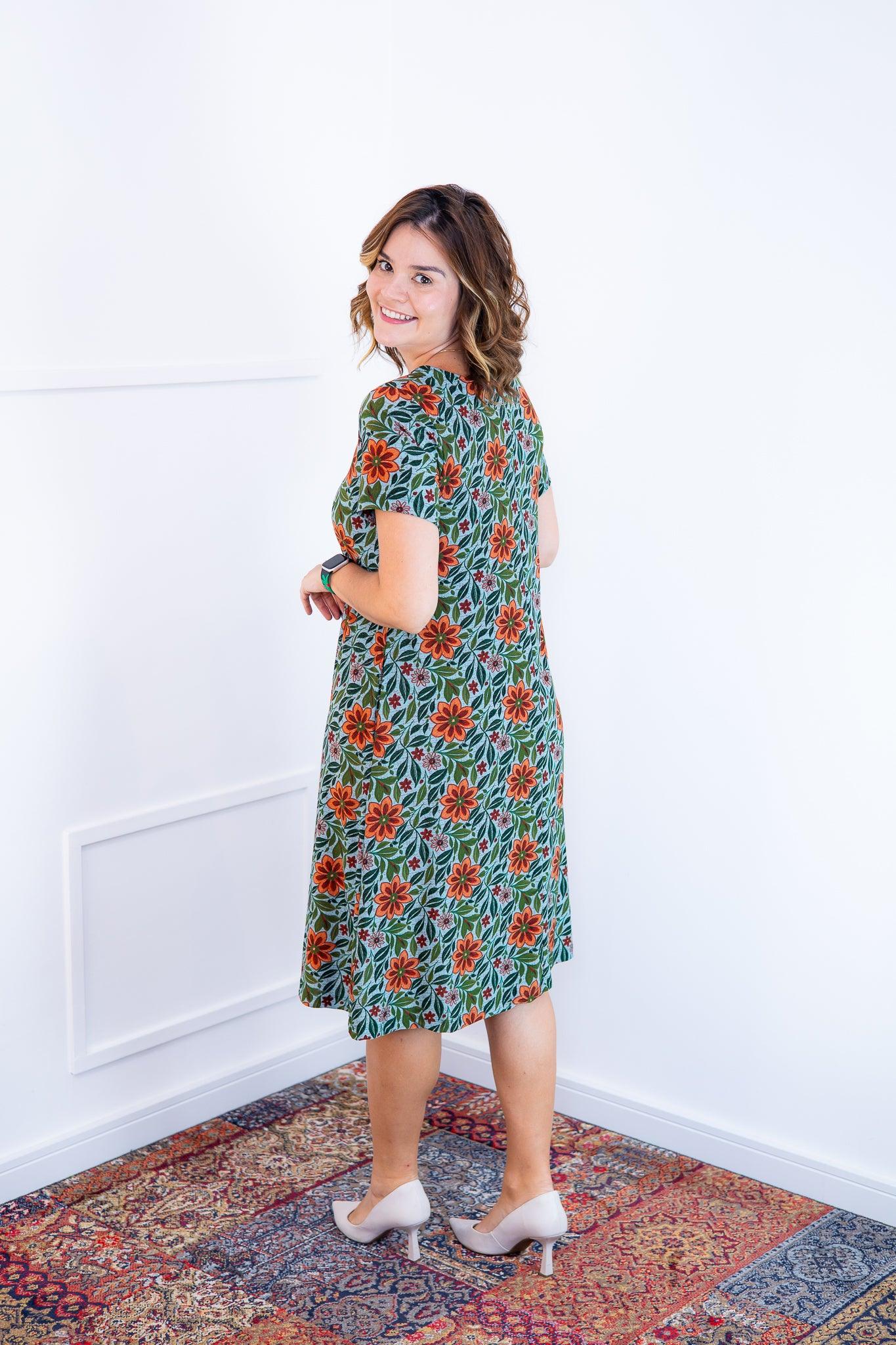 Vestido Sara - Malha Confort Midi com Manga - Bazar Online