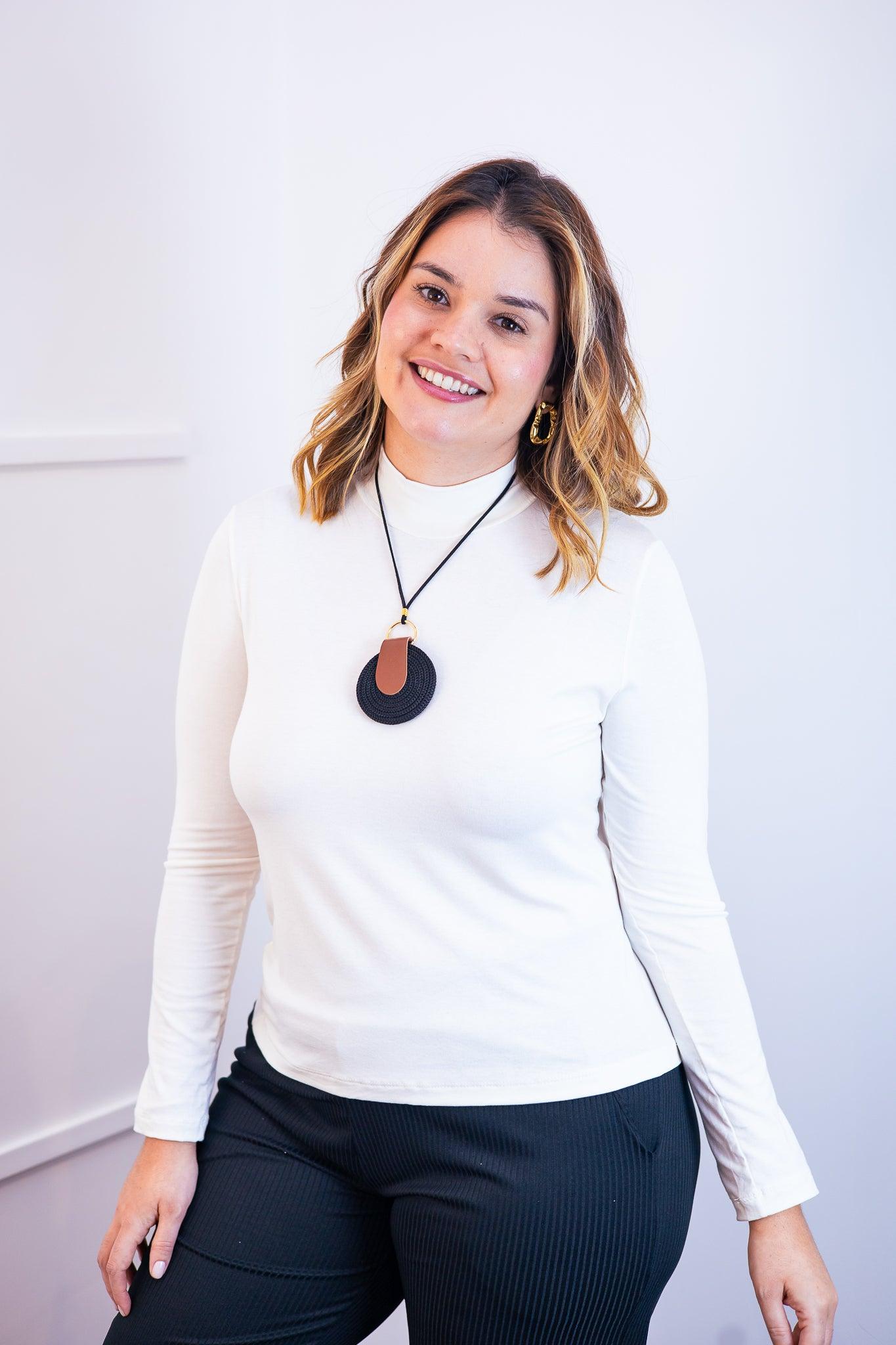 Blusa Donna - Manga longa com Golinha - Bazar Online