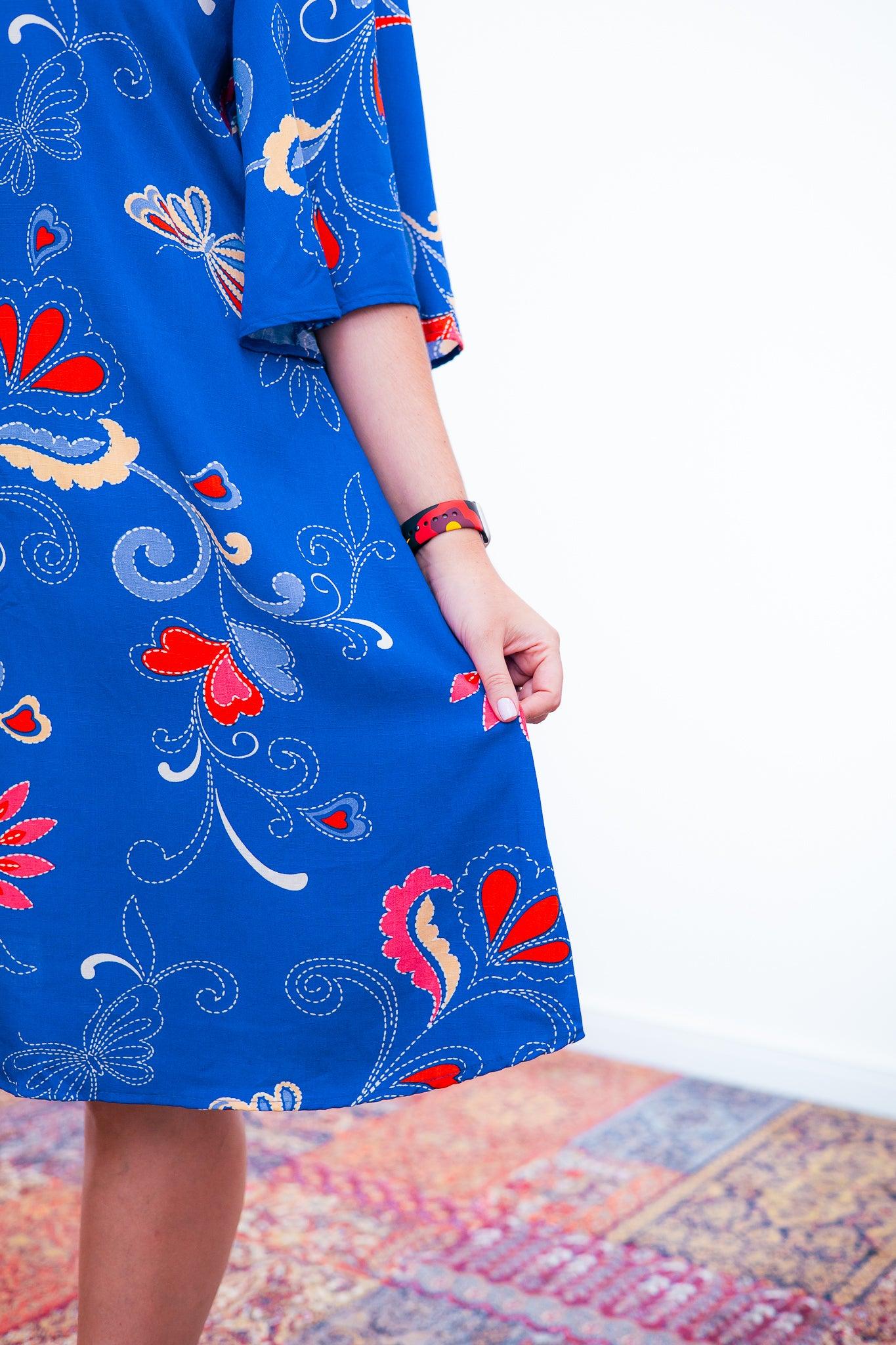 Vestido Sabrina - Decote V Manga Morcego em Viscolinho - Bazar Online