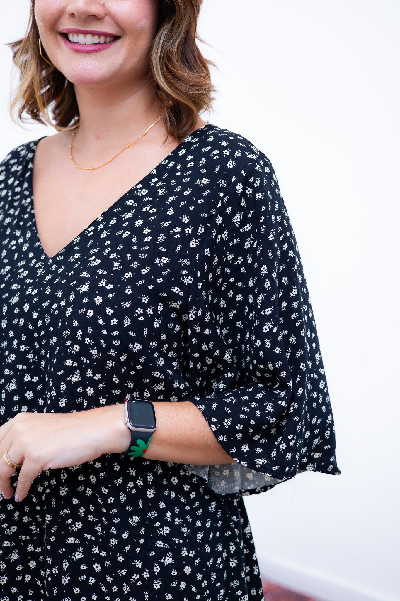 Vestido Sabrina - Decote V Manga Morcego em Viscolinho - Bazar Online