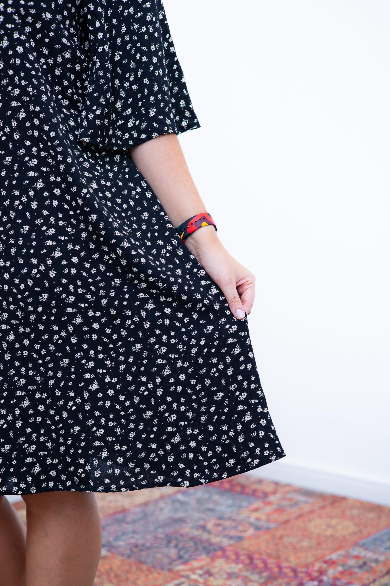 Vestido Sabrina - Decote V Manga Morcego em Viscolinho - Bazar Online