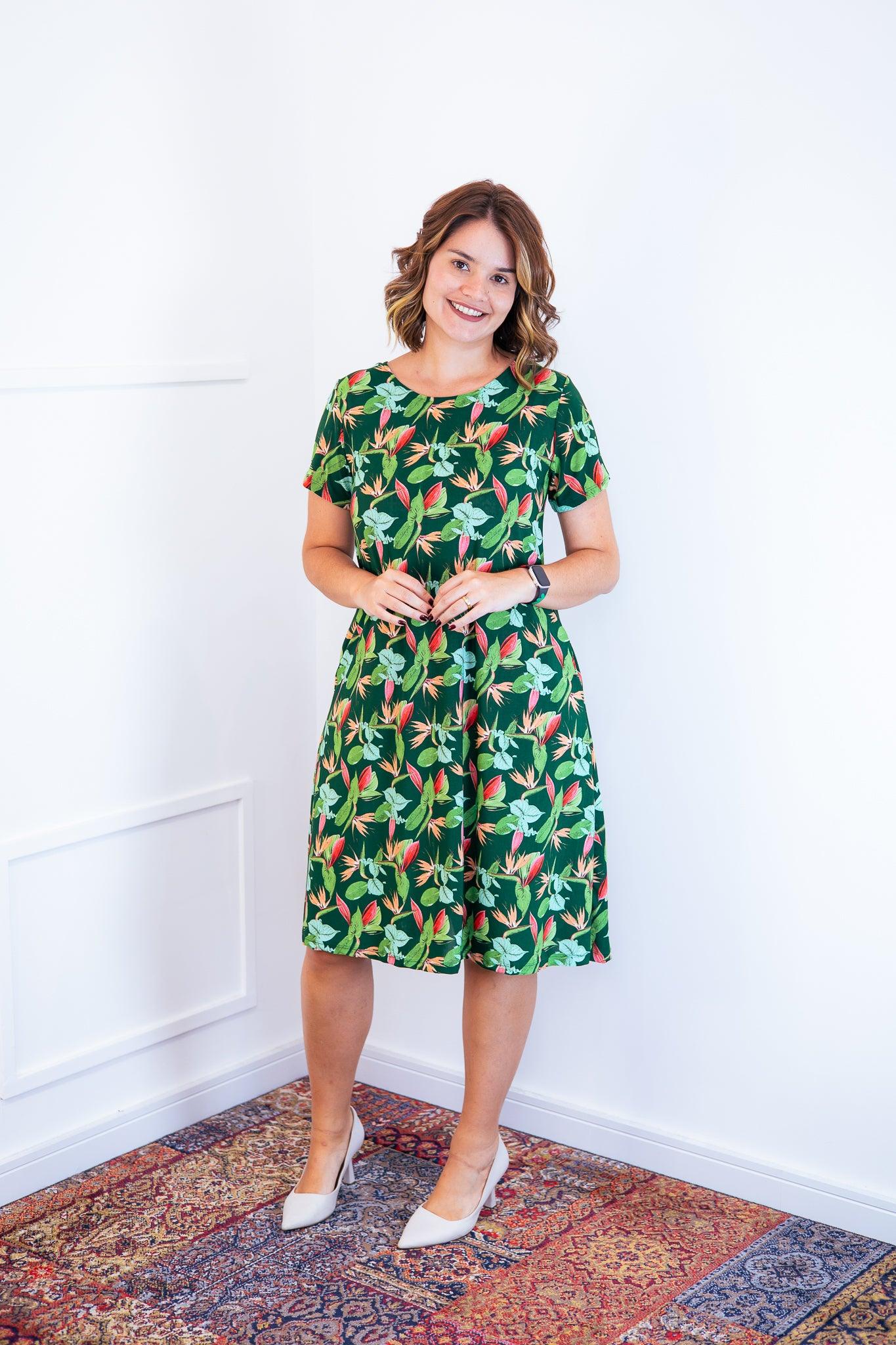 Vestido Sara - Malha Confort Midi com Manga - Bazar Online