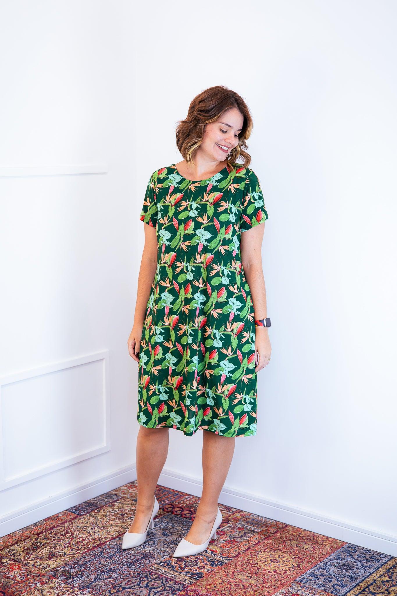 Vestido Sara - Malha Confort Midi com Manga - Bazar Online