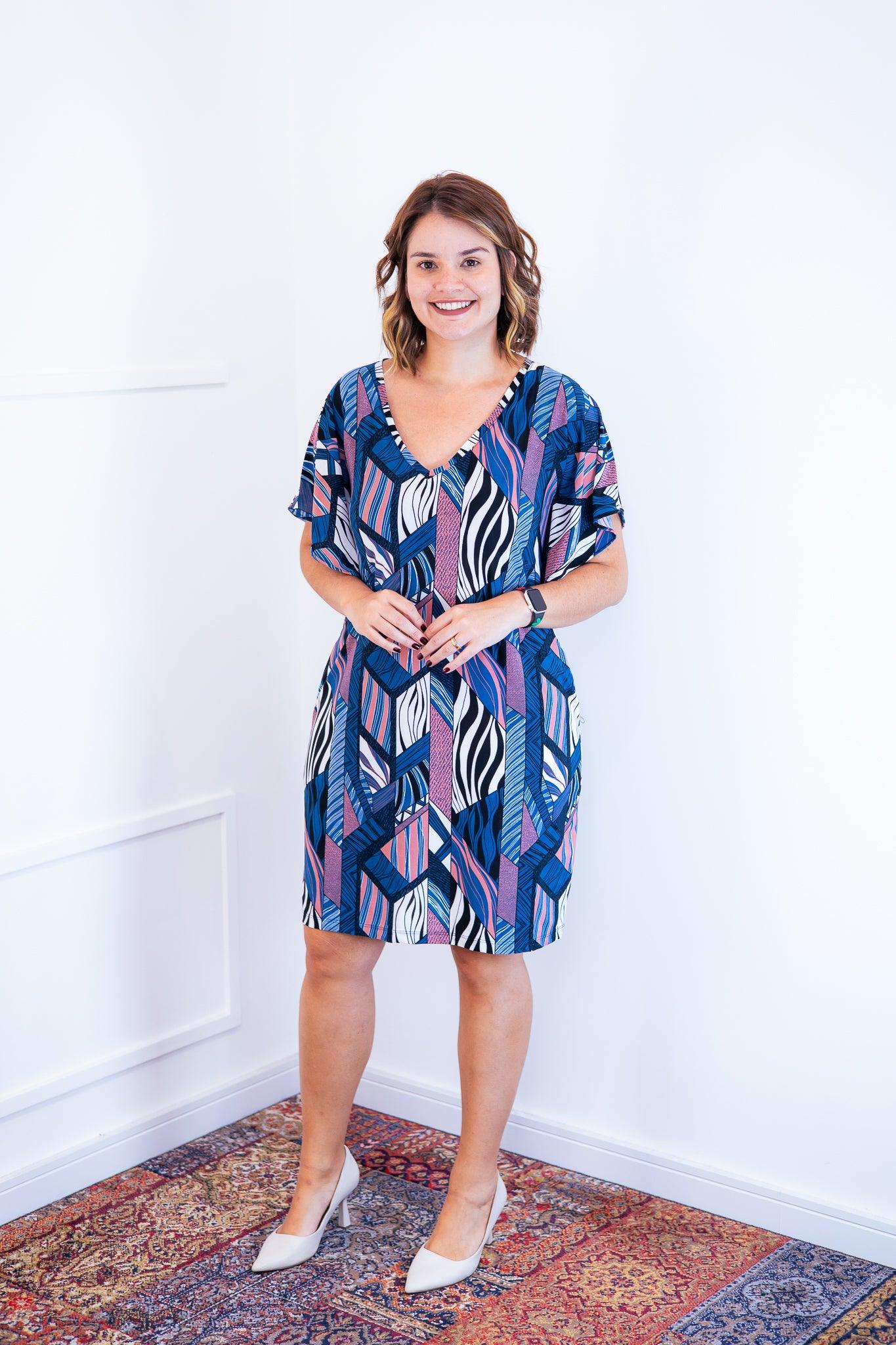 Vestido Helena - Malha Confort Manga Morcego - Bazar Online