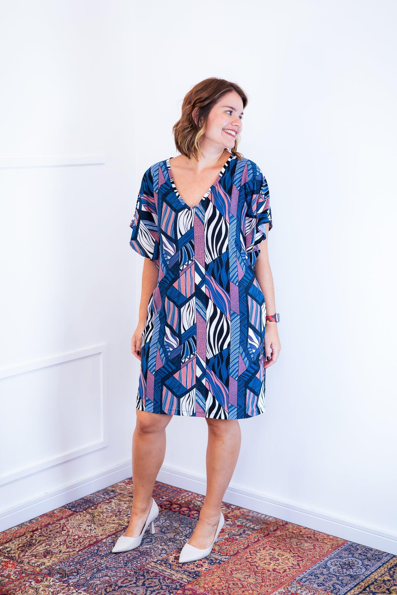 Vestido Helena - Malha Confort Manga Morcego - Bazar Online