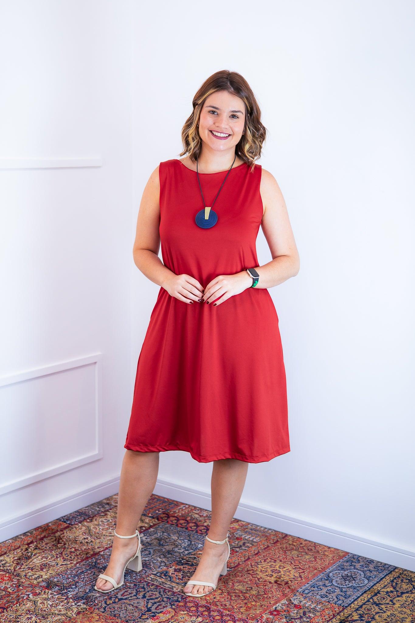 Vestido Sofia - Malha Confort Regata Midi - Bazar Online