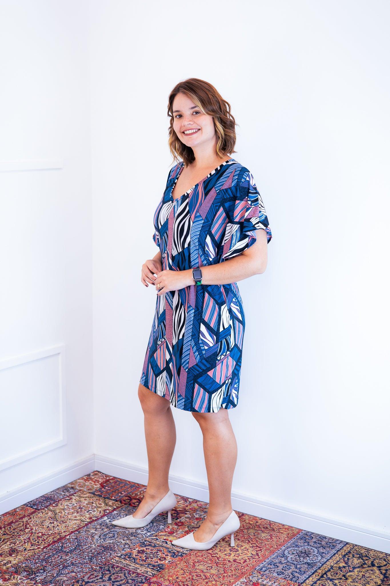 Vestido Helena - Malha Confort Manga Morcego - Bazar Online