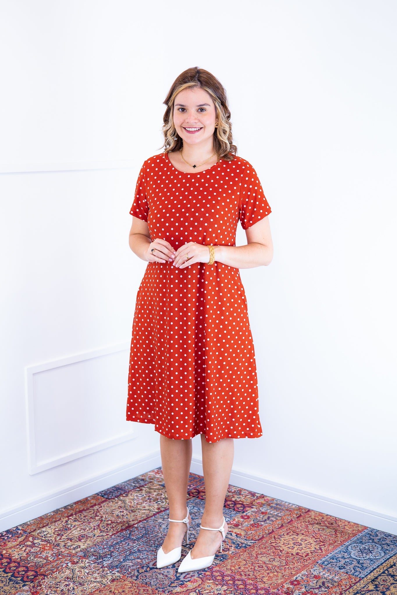 Vestido Sara - Malha Confort Midi com Manga - Bazar Online