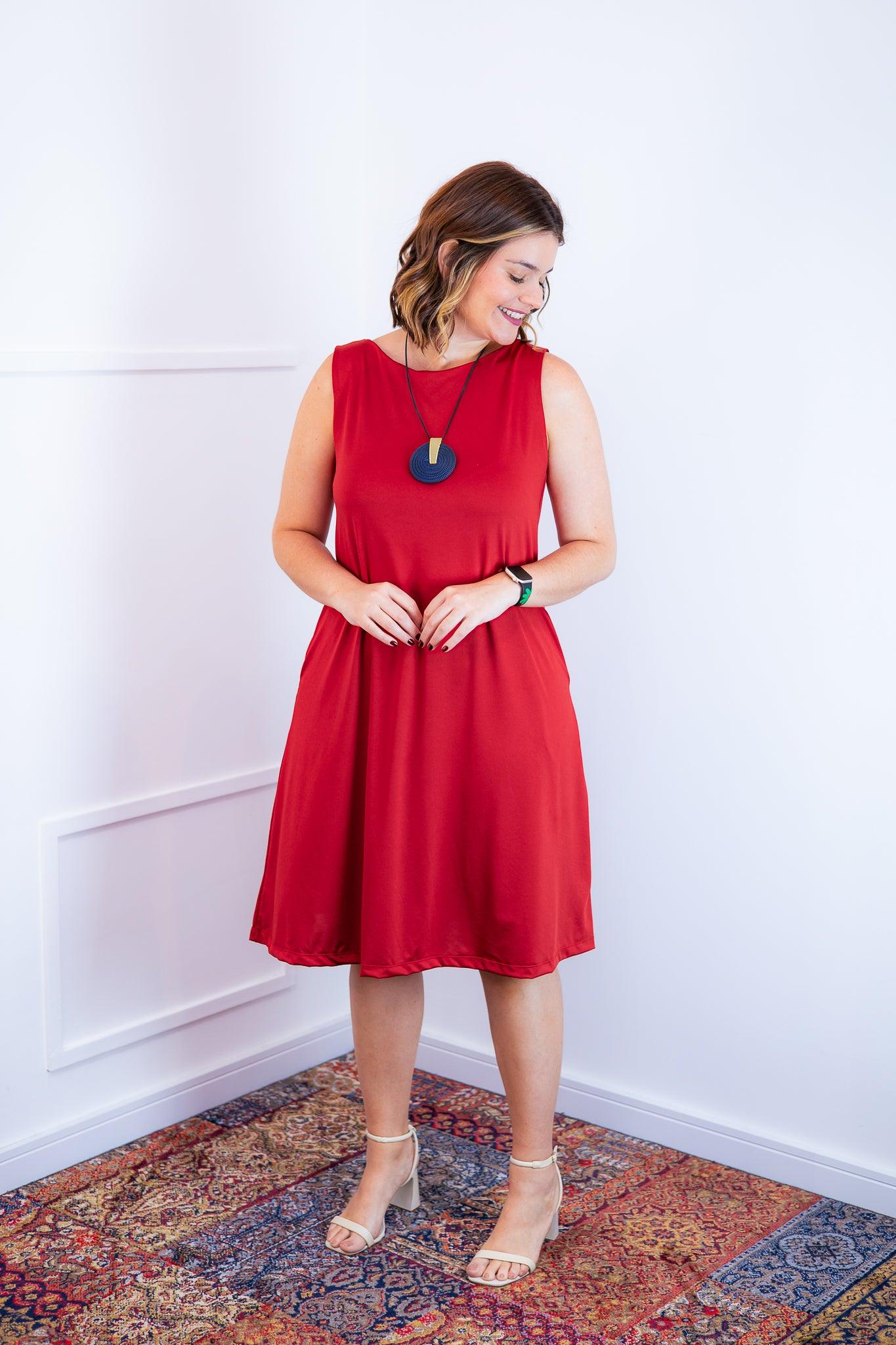 Vestido Sofia - Malha Confort Regata Midi - Bazar Online