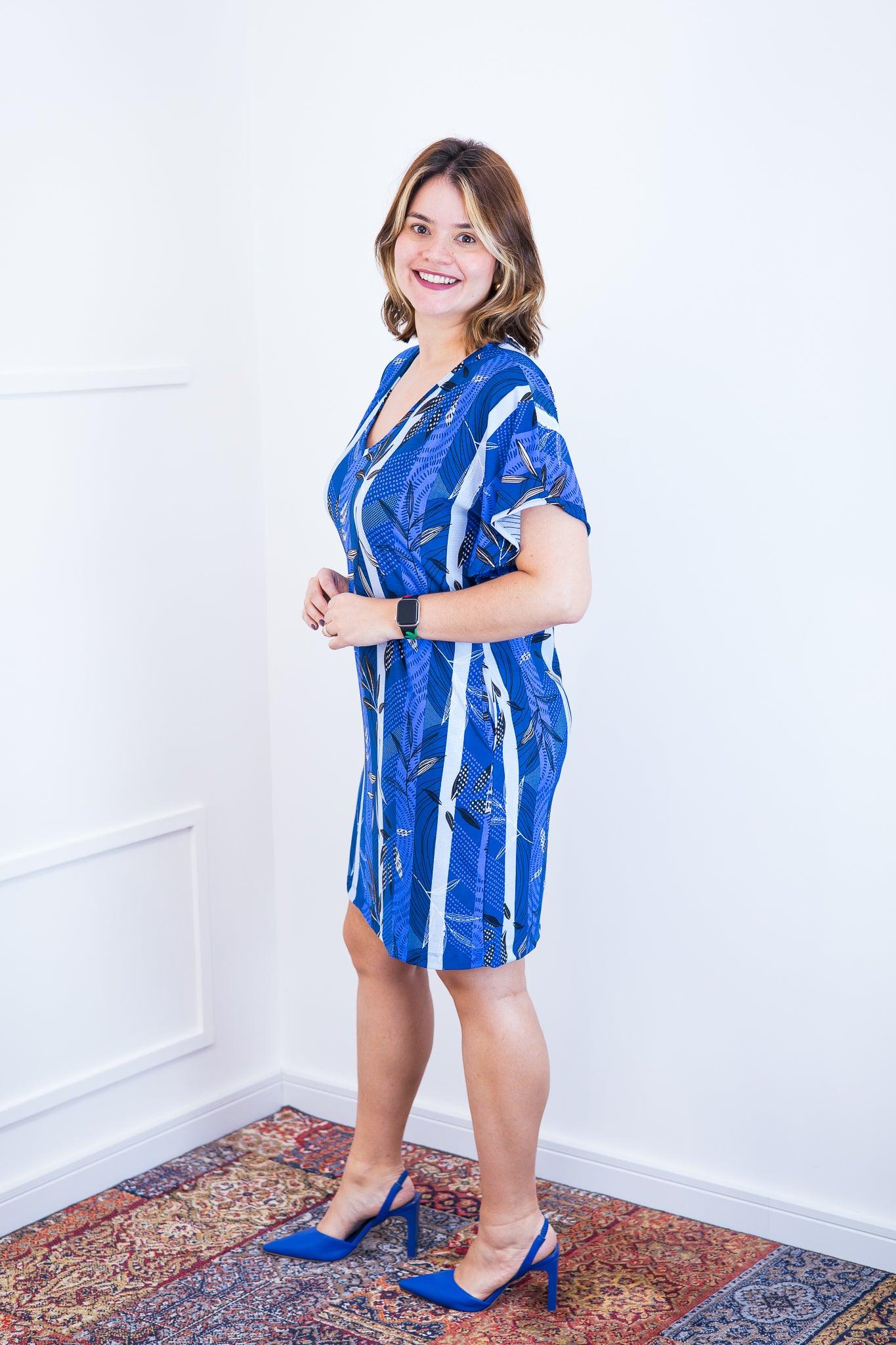 Vestido Helena - Malha Confort Manga Morcego - Bazar Online