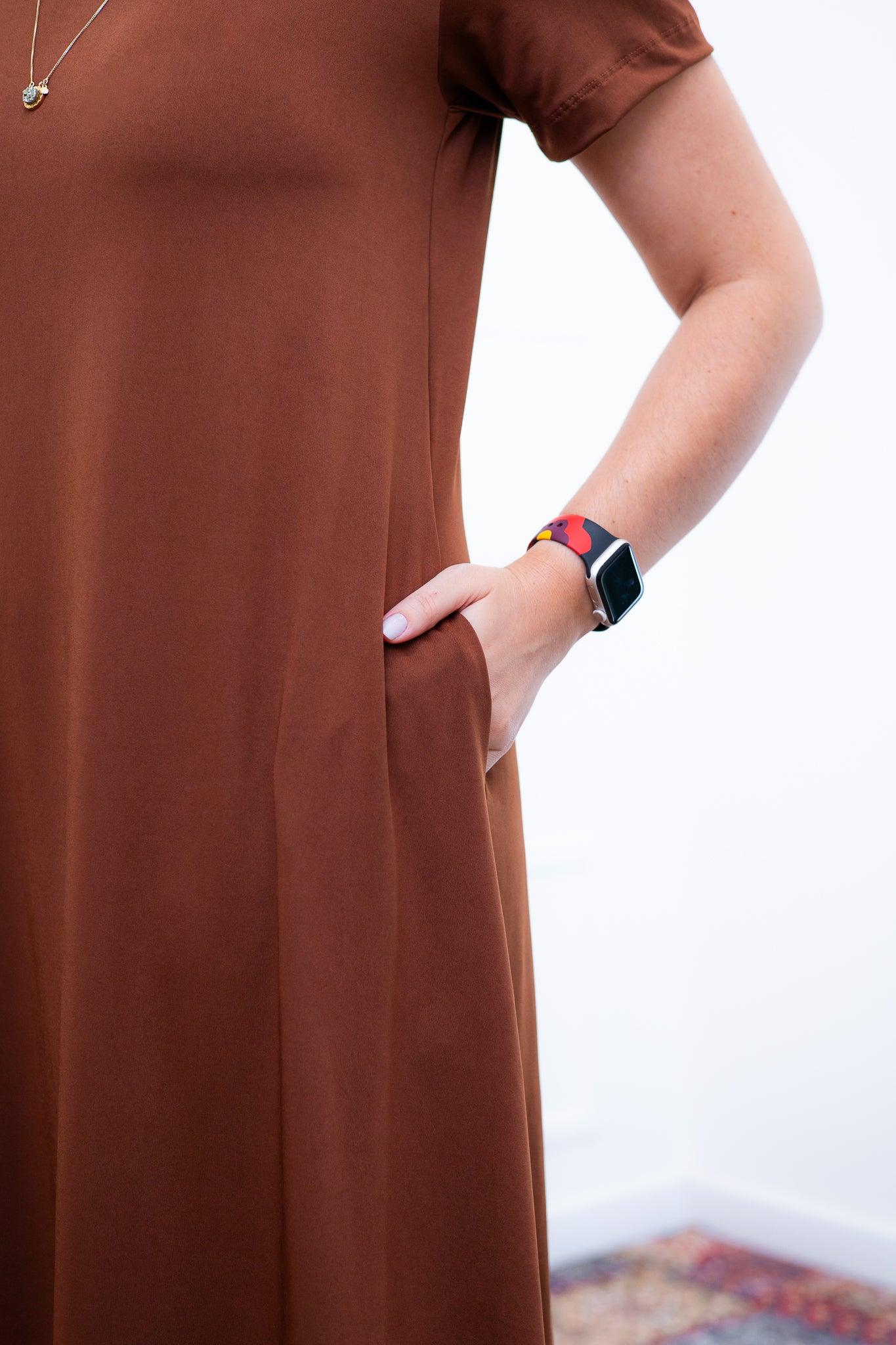 Vestido Sara - Malha Confort Midi com Manga - Bazar Online