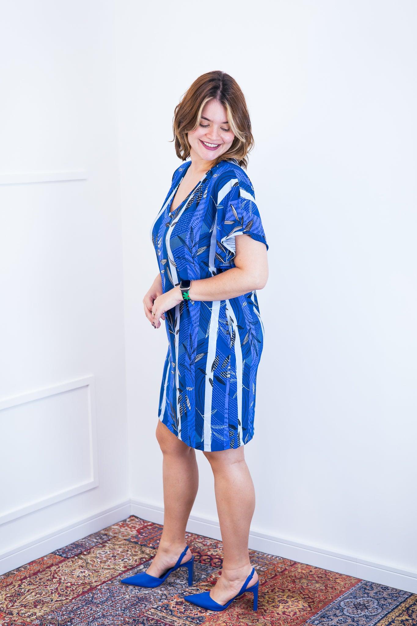 Vestido Helena - Malha Confort Manga Morcego - Bazar Online