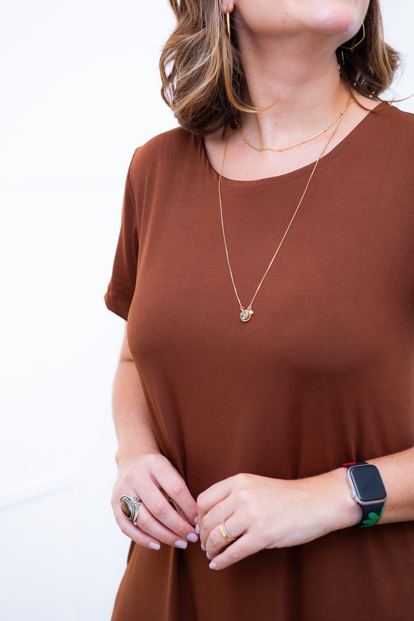 Vestido Sara - Malha Confort Midi com Manga - Bazar Online