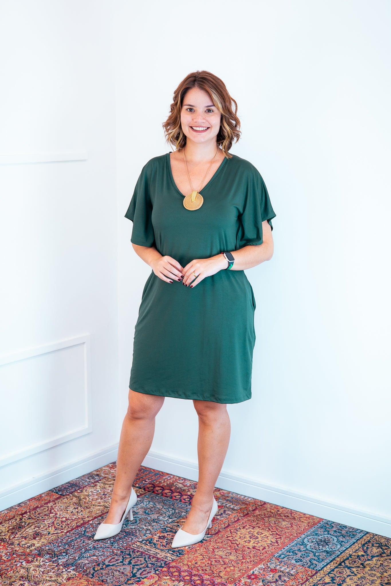 Vestido Helena - Malha Confort Manga Morcego - Bazar Online