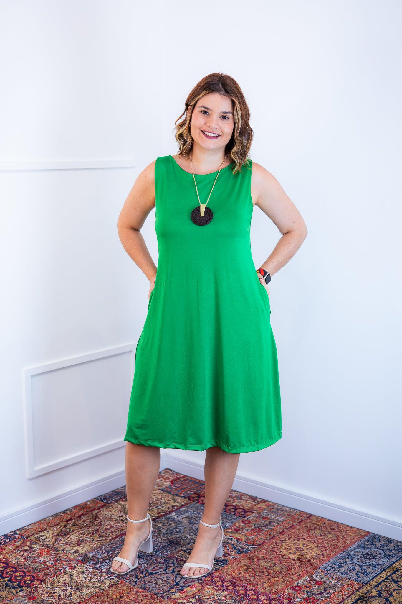 Vestido Sofia - Malha Confort Regata Midi - Bazar Online