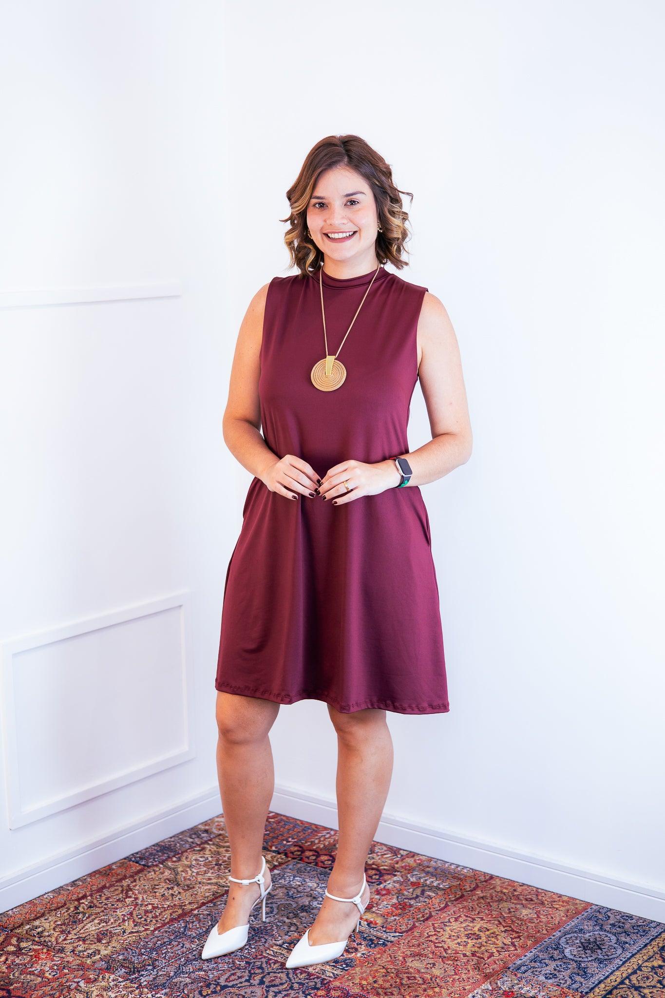 Vestido Emily -  Regata de Amarrar nas Costas em Malha Confort - Bazar Online