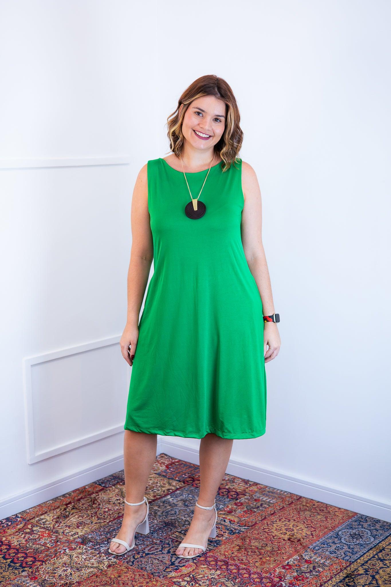 Vestido Sofia - Malha Confort Regata Midi - Bazar Online