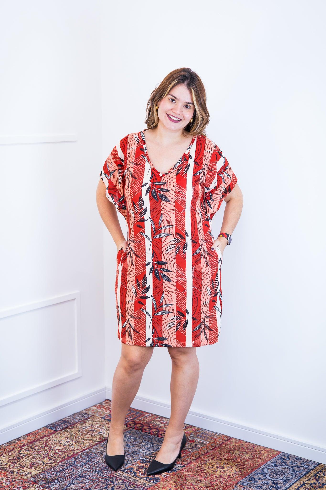 Vestido Helena - Malha Confort Manga Morcego - Bazar Online