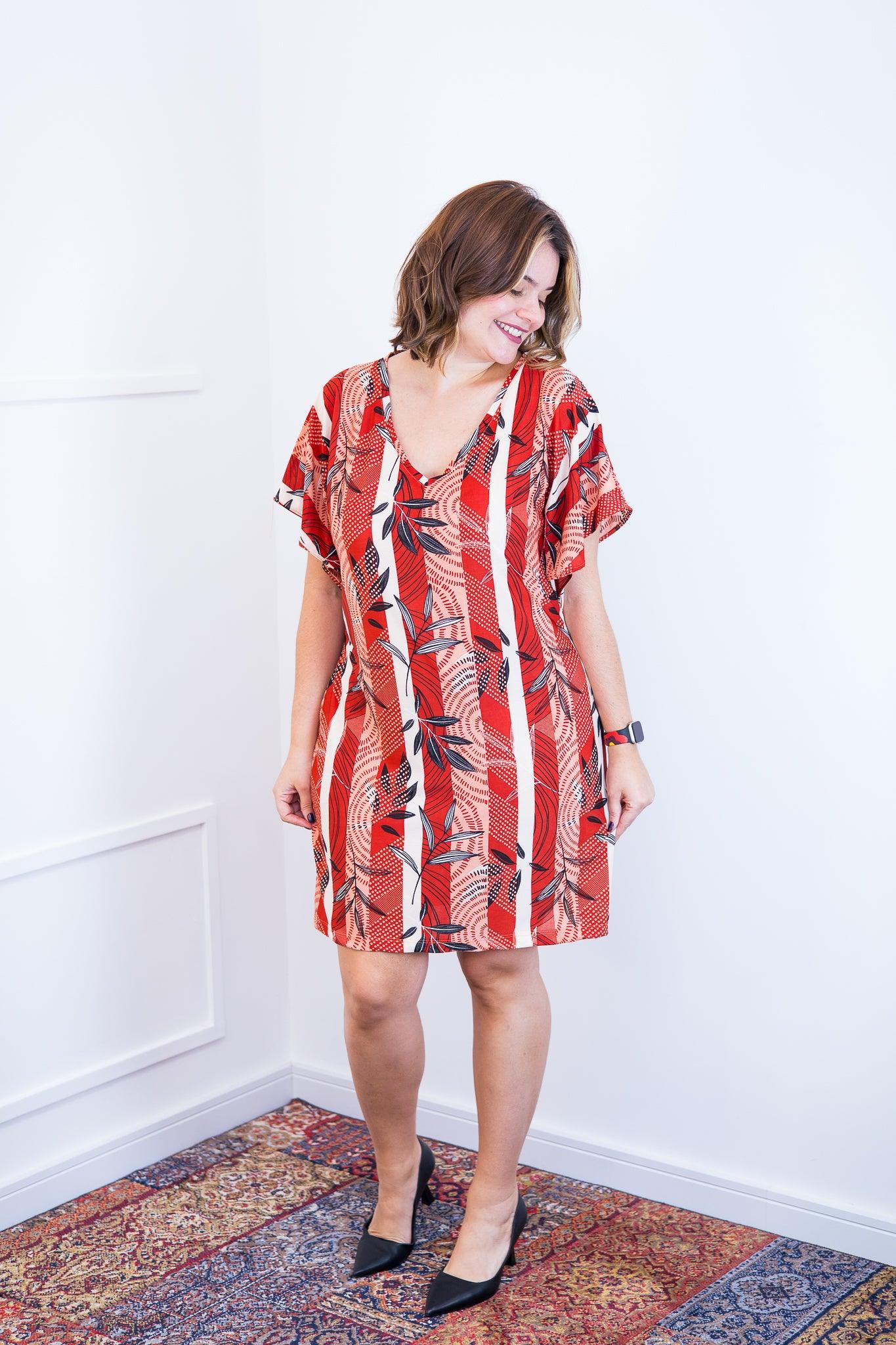 Vestido Helena - Malha Confort Manga Morcego - Bazar Online