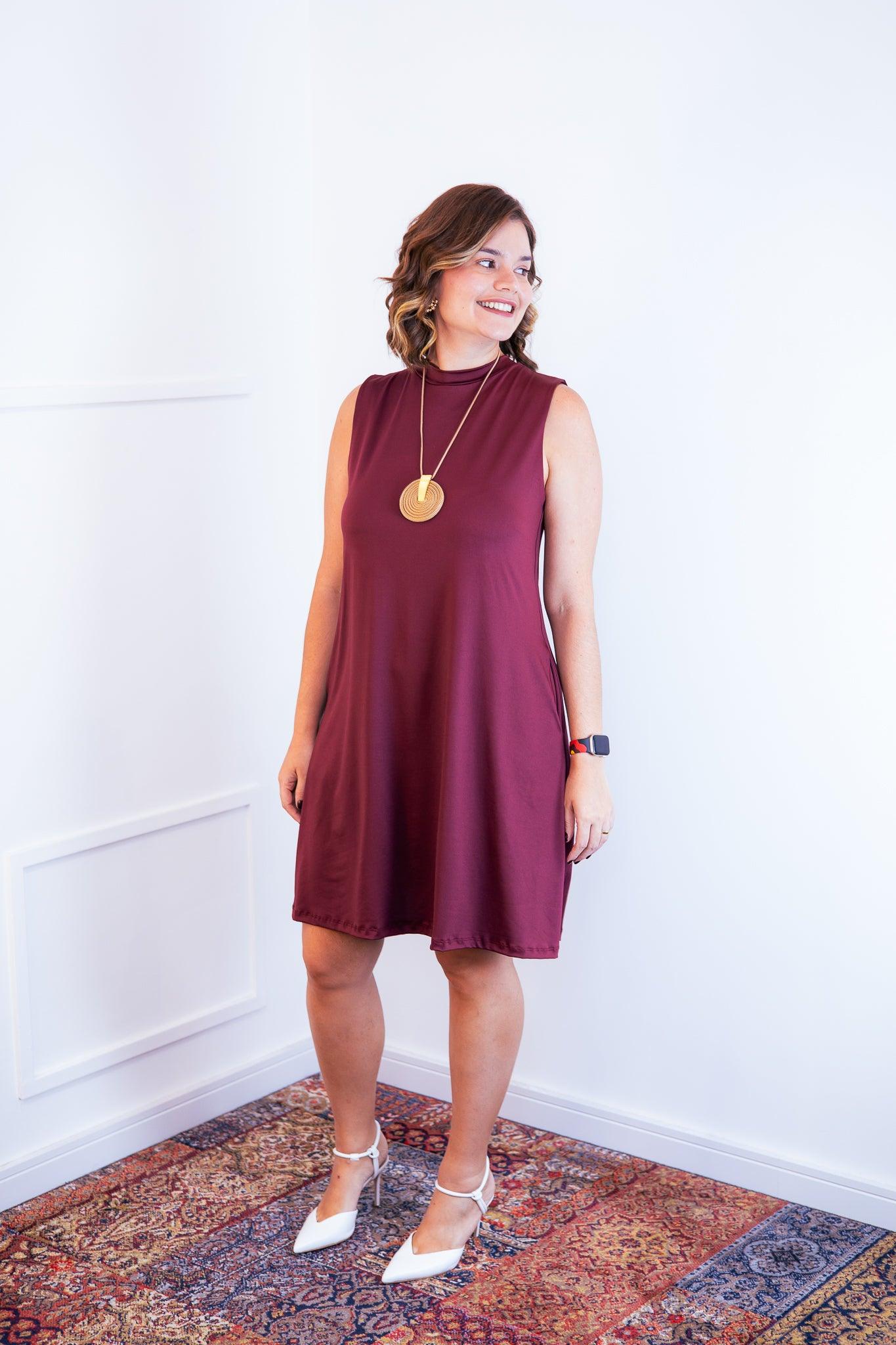 Vestido Emily -  Regata de Amarrar nas Costas em Malha Confort - Bazar Online