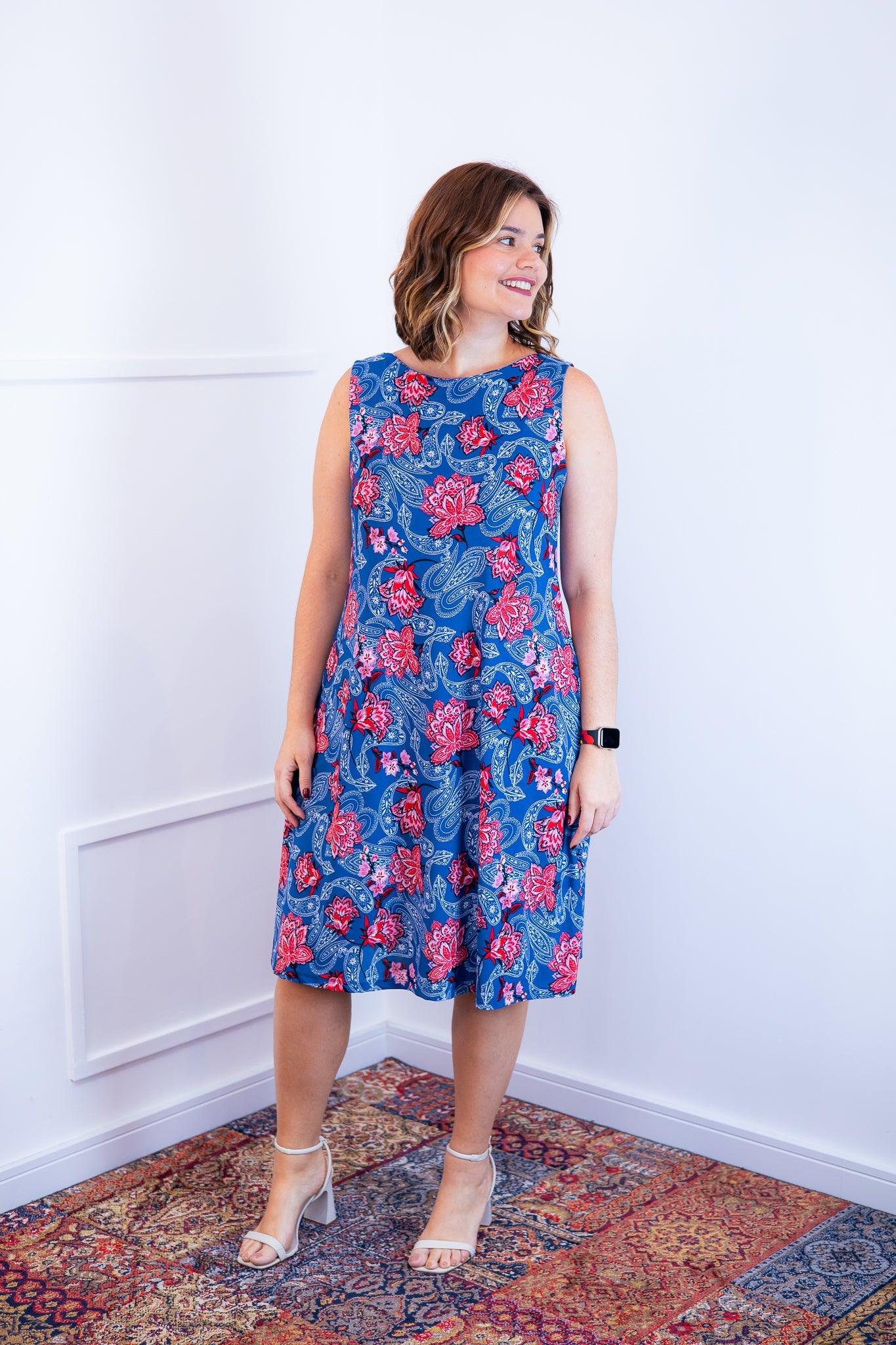 Vestido Sofia - Malha Confort Regata Midi - Bazar Online