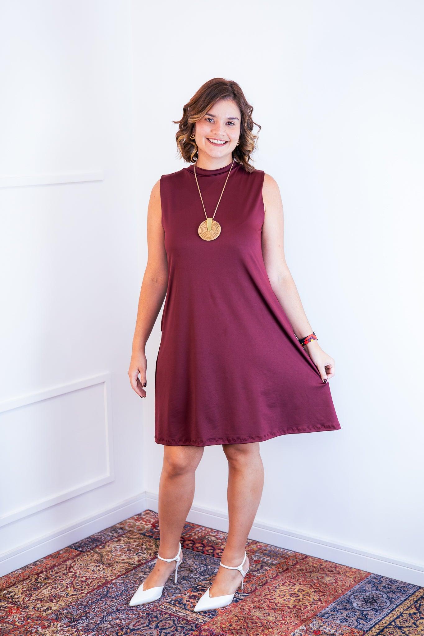 Vestido Emily -  Regata de Amarrar nas Costas em Malha Confort - Bazar Online