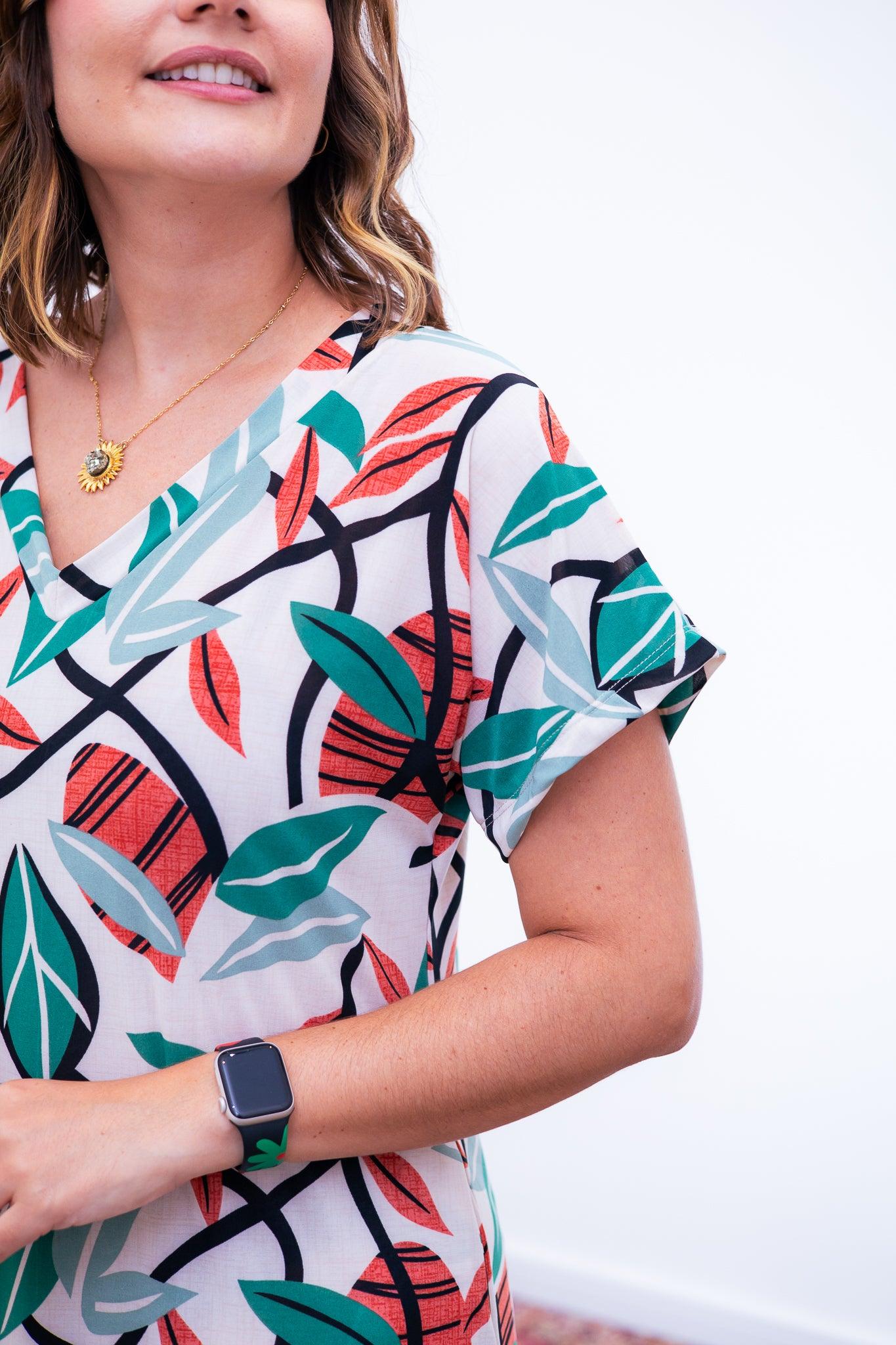 Vestido Antonella - Decote V e Fendas Laterais em Malha Confort - Bazar Online