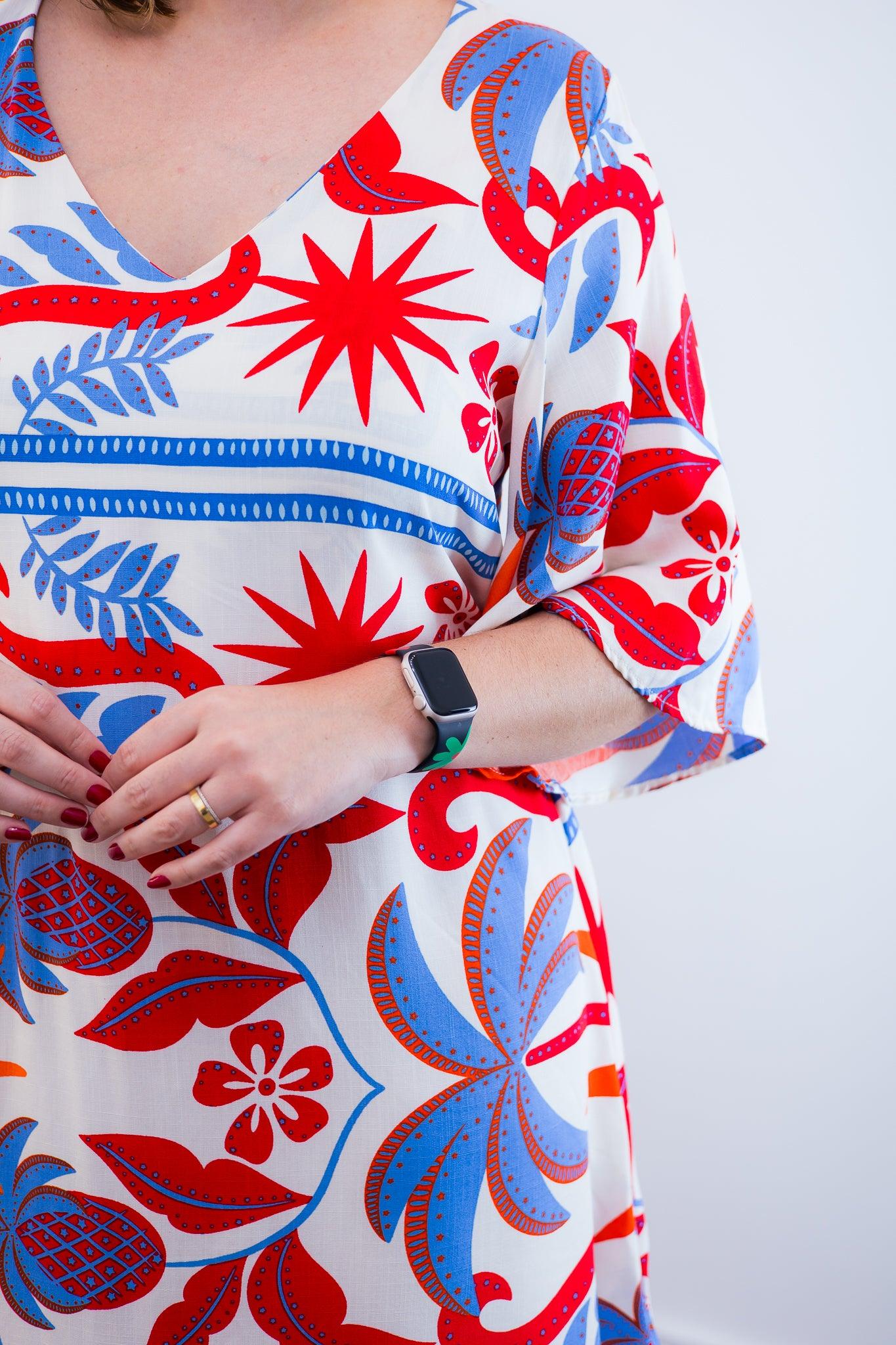 Vestido Sabrina - Decote V Manga Morcego em Viscolinho - Bazar Online