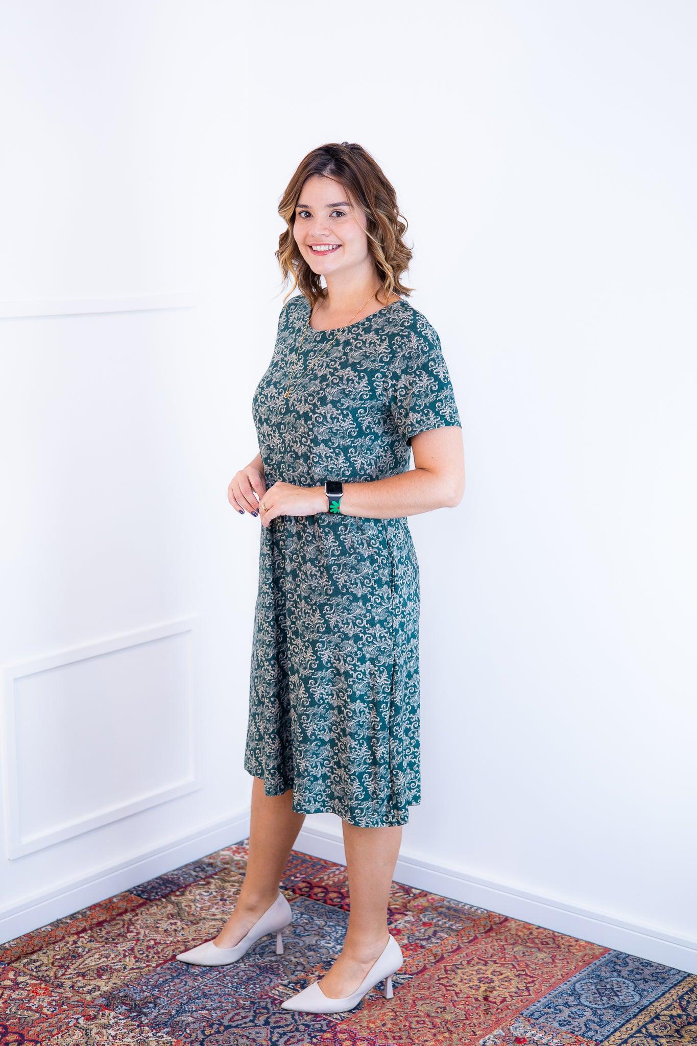 Vestido Sara - Malha Confort Midi com Manga - Bazar Online