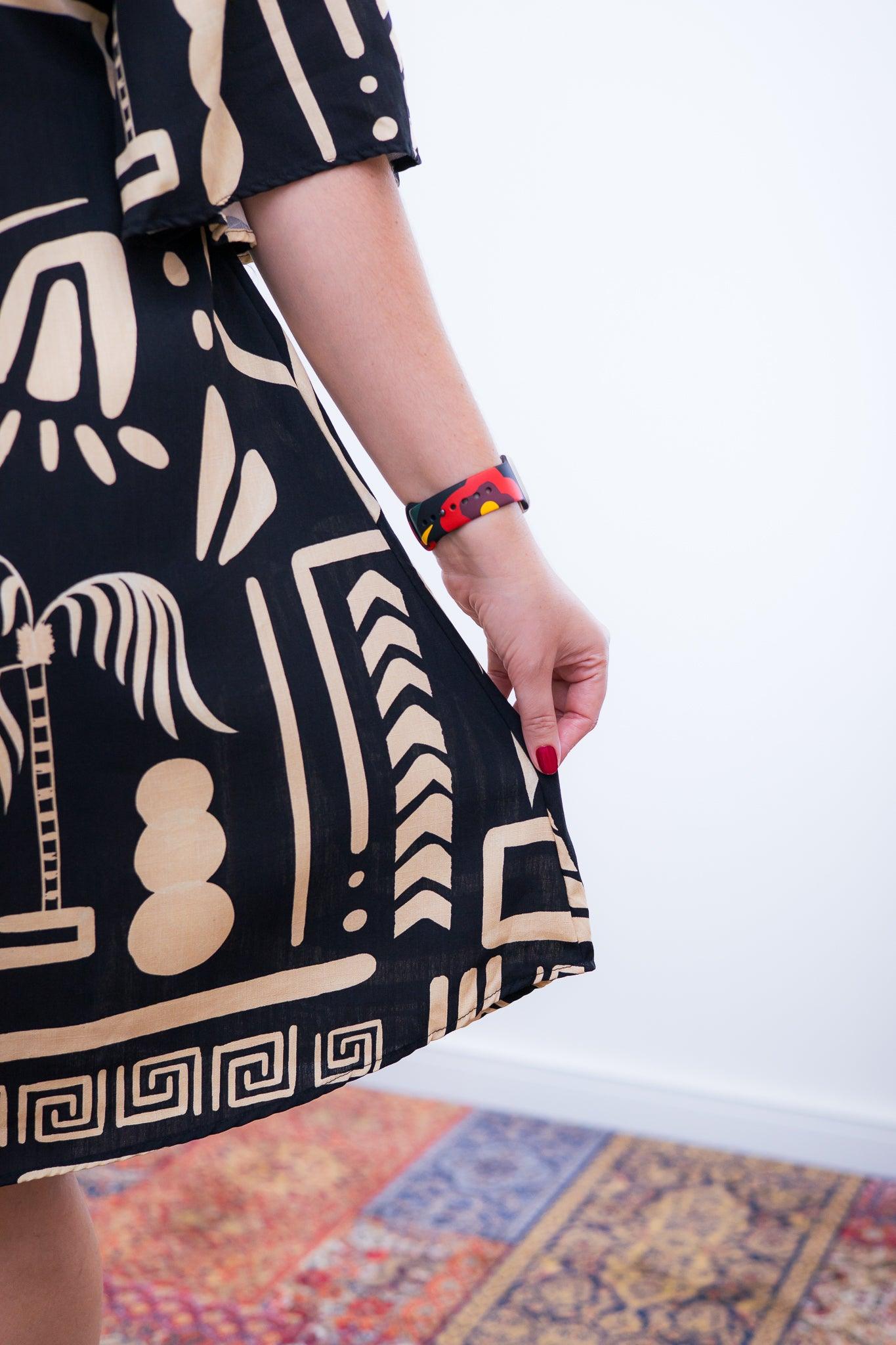 Vestido Sabrina - Decote V Manga Morcego em Viscolinho - Bazar Online