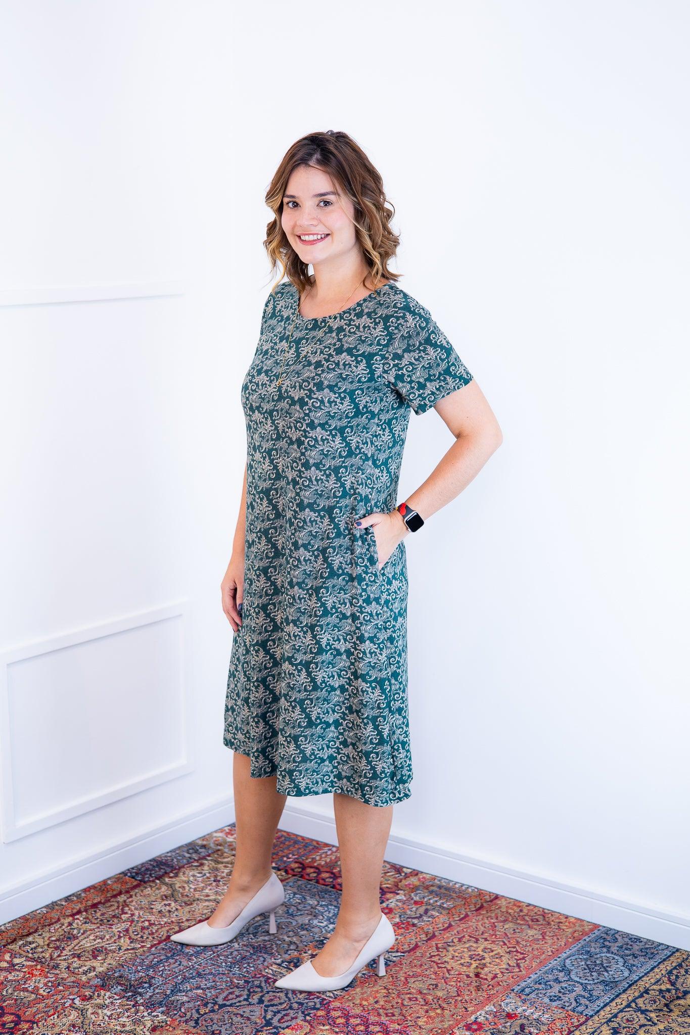 Vestido Sara - Malha Confort Midi com Manga - Bazar Online