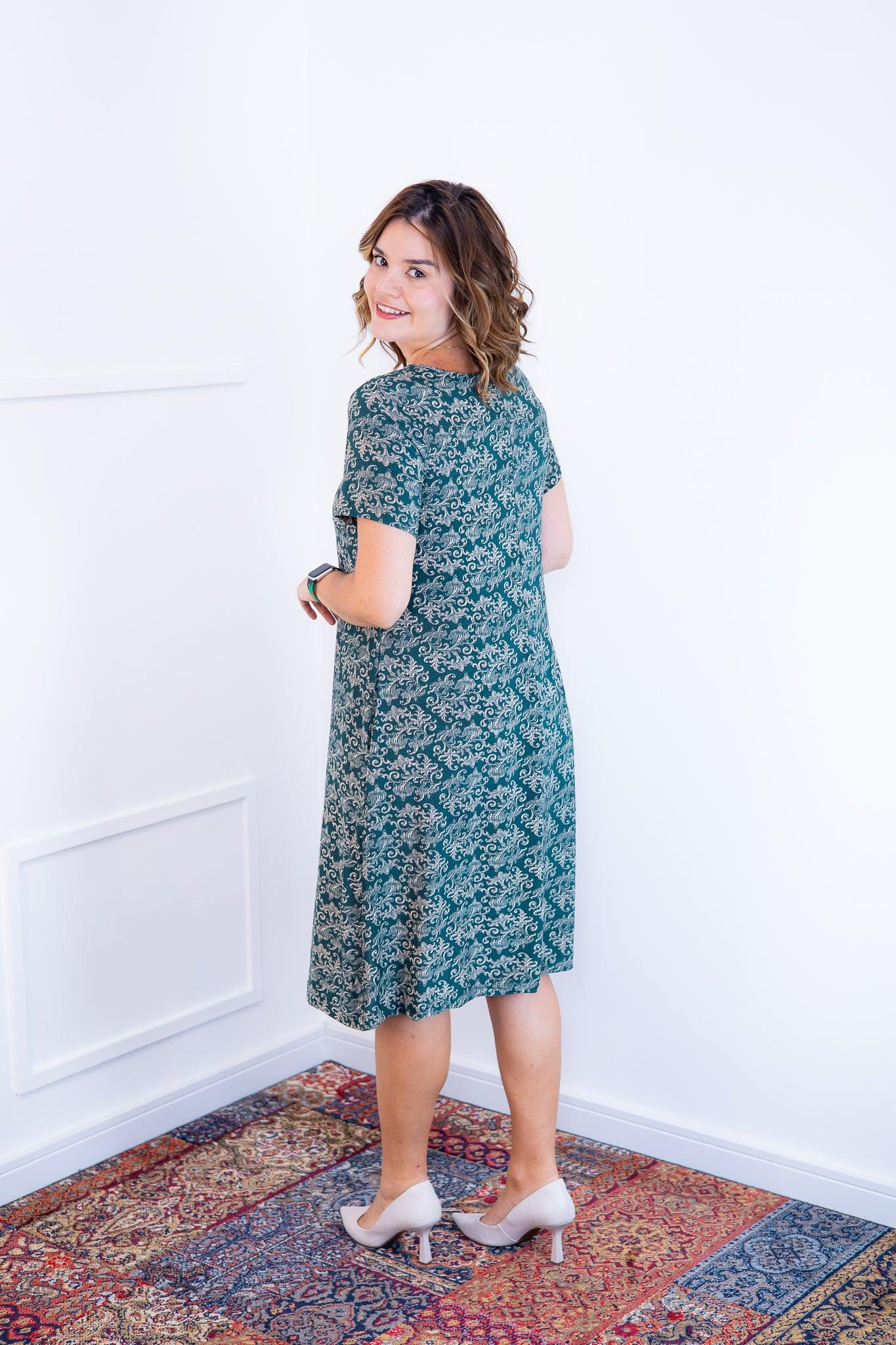 Vestido Sara - Malha Confort Midi com Manga - Bazar Online