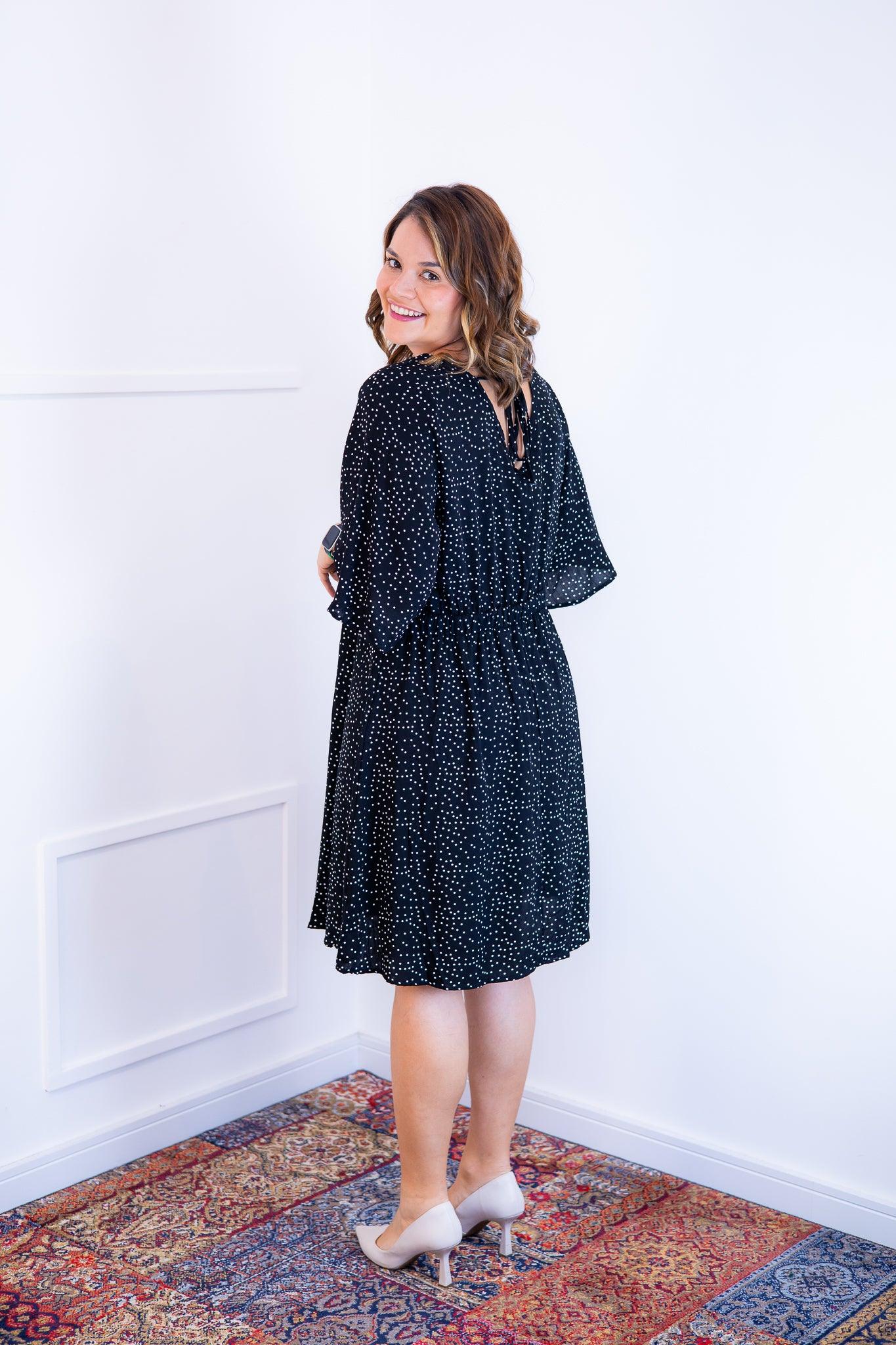 Vestido Sabrina - Decote V Manga Morcego em Viscolinho - Bazar Online