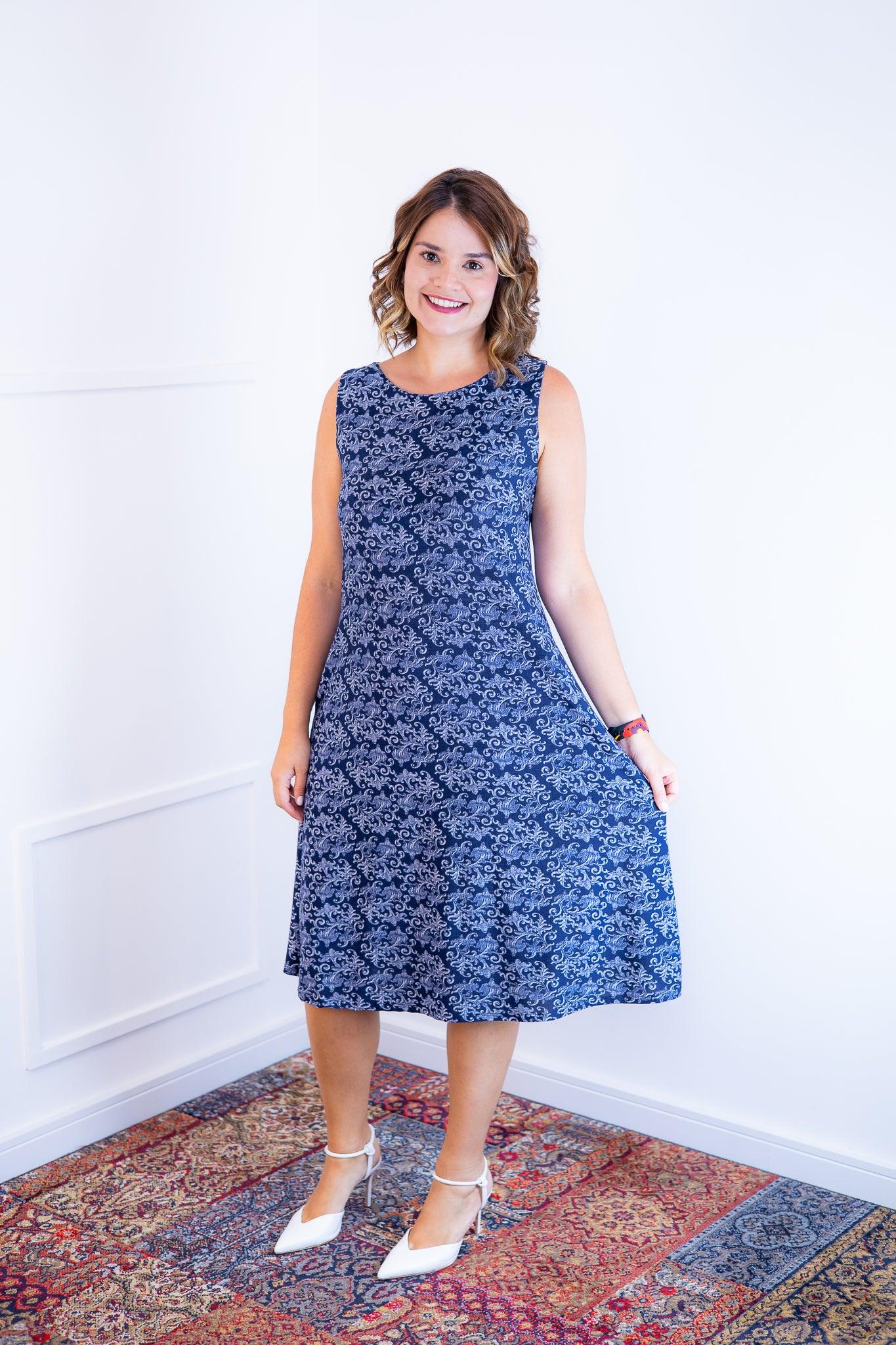 Vestido Sofia - Malha Confort Regata Midi - Bazar Online