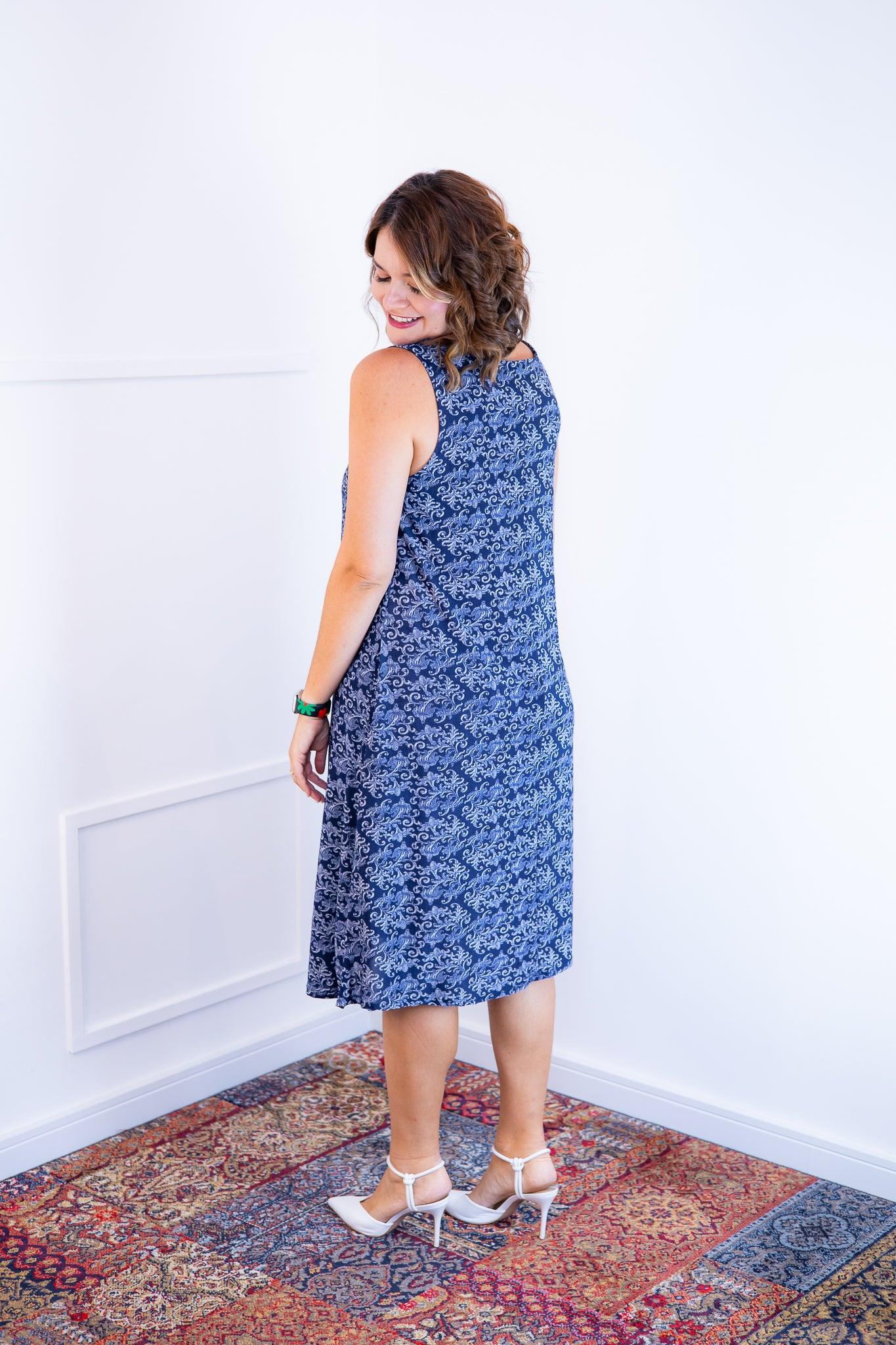 Vestido Sofia - Malha Confort Regata Midi - Bazar Online