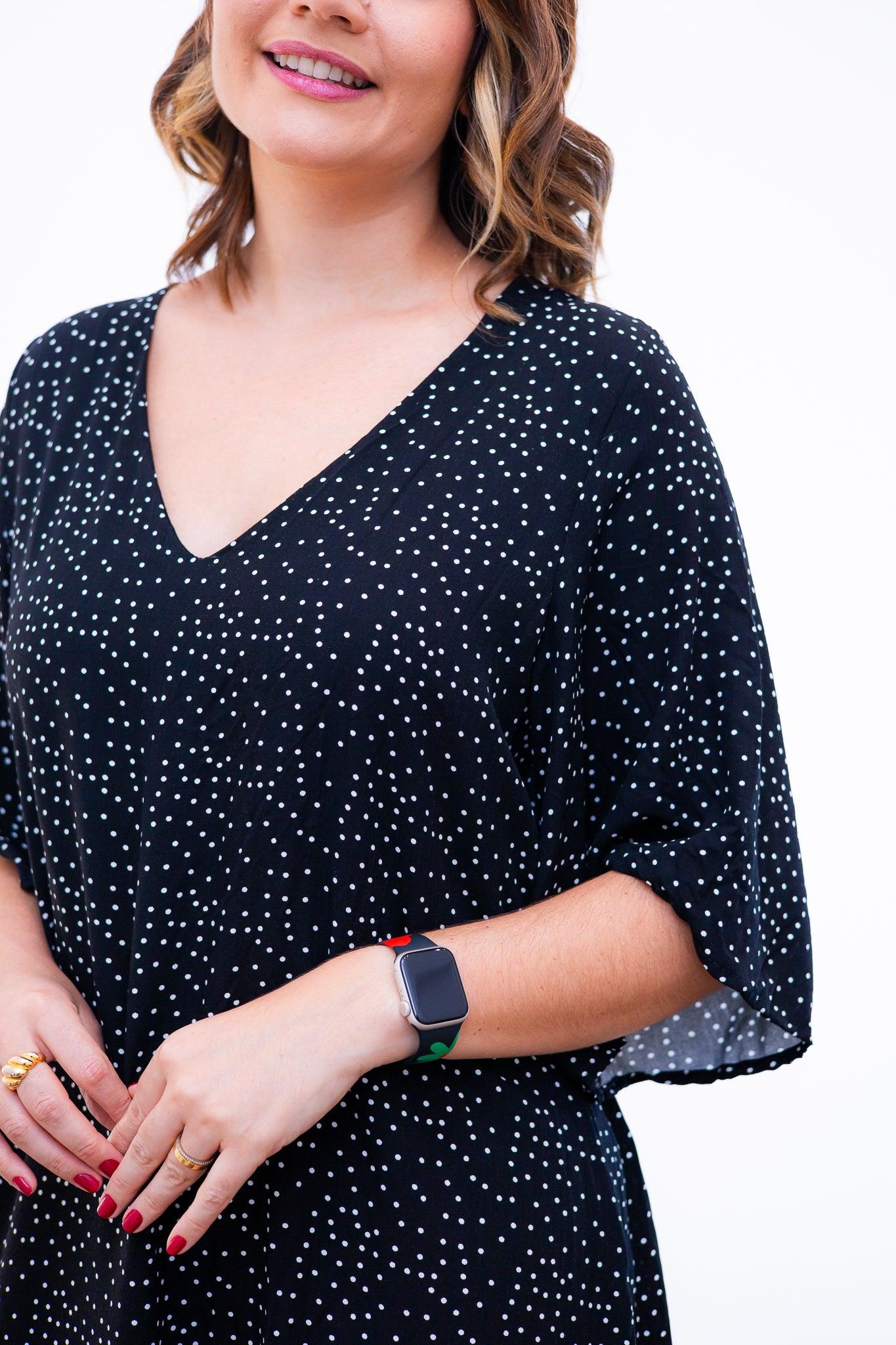 Vestido Sabrina - Decote V Manga Morcego em Viscolinho - Bazar Online