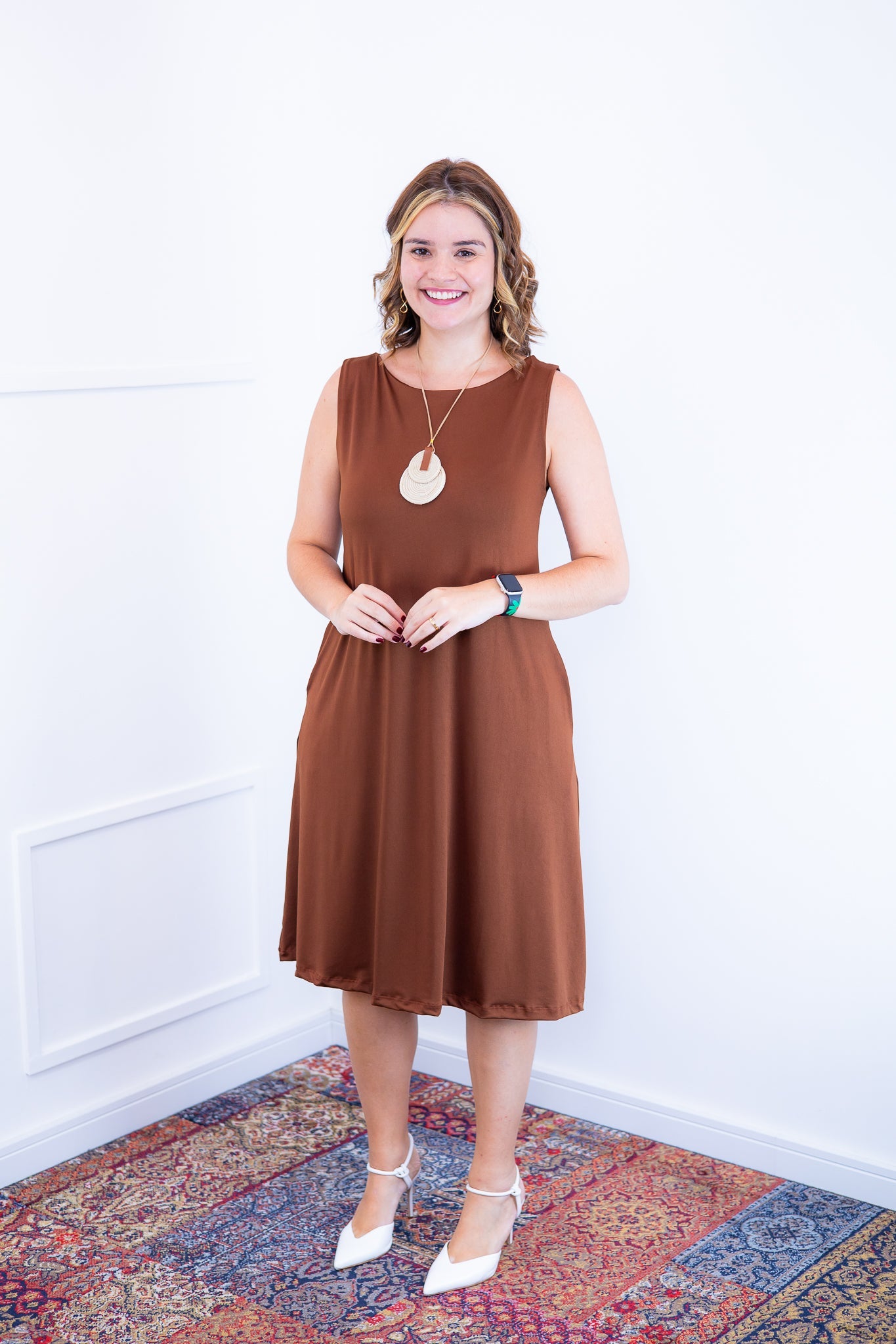 Vestido Sofia - Malha Confort Regata Midi - Bazar Online