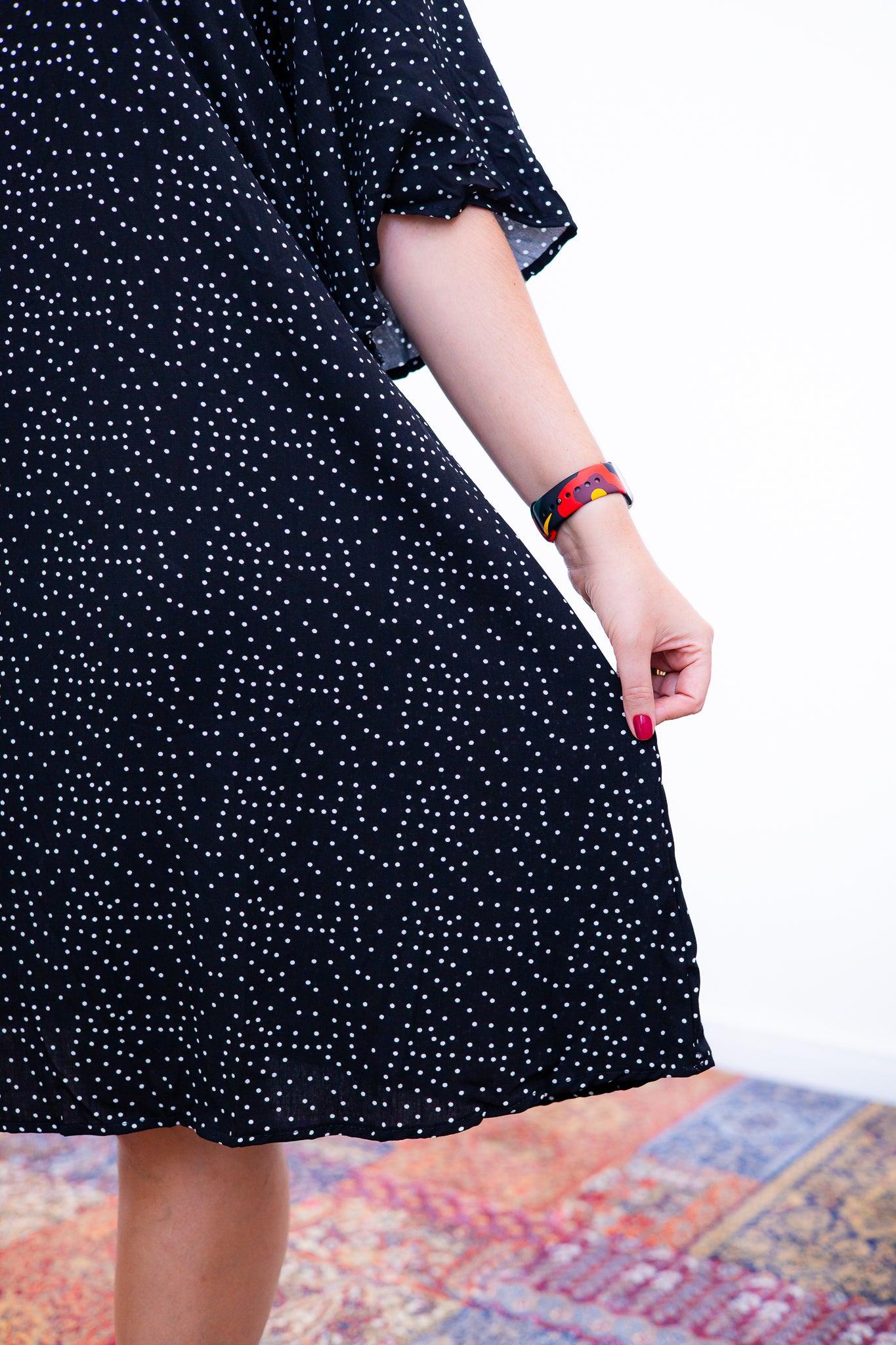 Vestido Sabrina - Decote V Manga Morcego em Viscolinho - Bazar Online