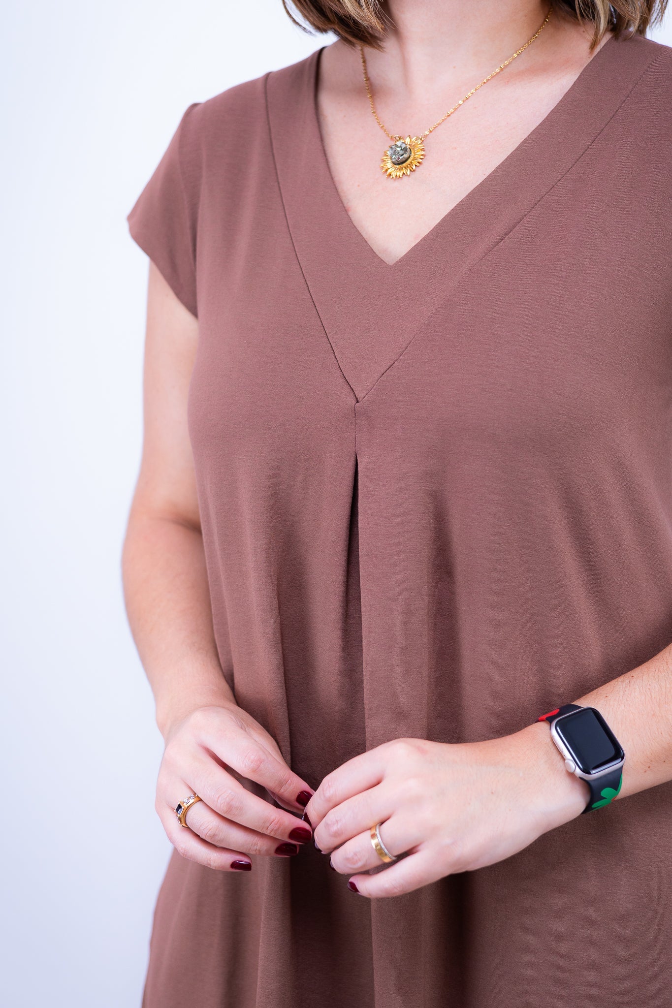 Vestido Laura - Evasê Decote V em Viscolycra - Bazar Online