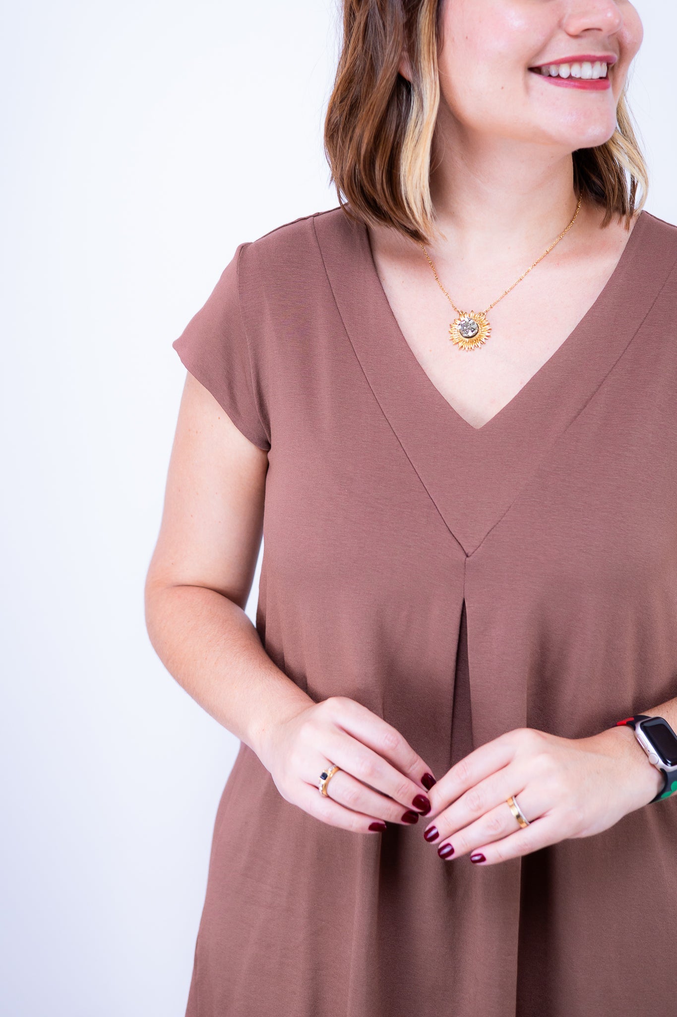 Vestido Laura - Evasê Decote V em Viscolycra - Bazar Online