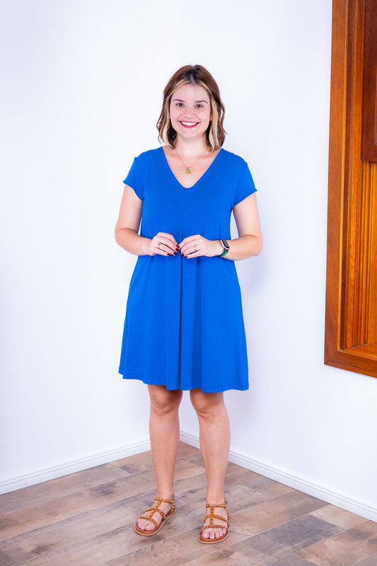 Vestido Laura - Evasê Decote V em Viscolycra - Bazar Online