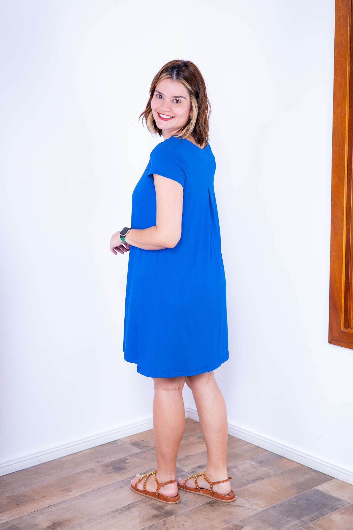Vestido Laura - Evasê Decote V em Viscolycra - Bazar Online