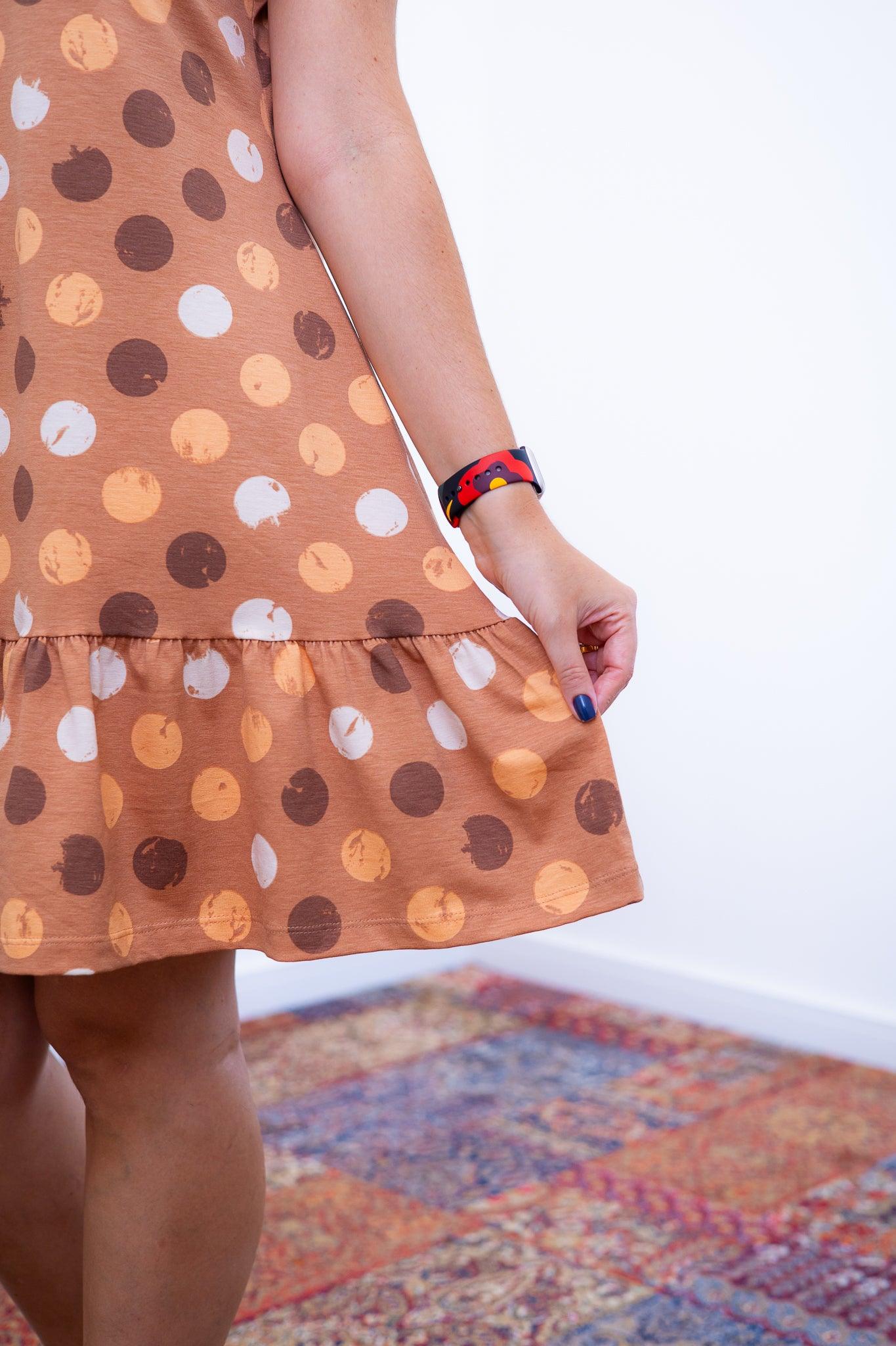 Vestido Verona - Babado Gola V e Manga Curta - Bazar Online