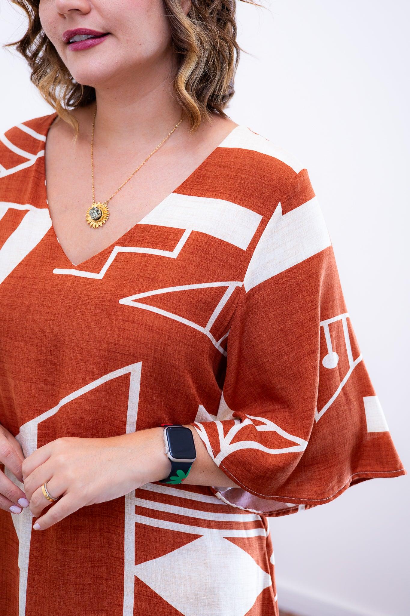 Vestido Sabrina - Decote V Manga Morcego em Viscolinho - Bazar Online