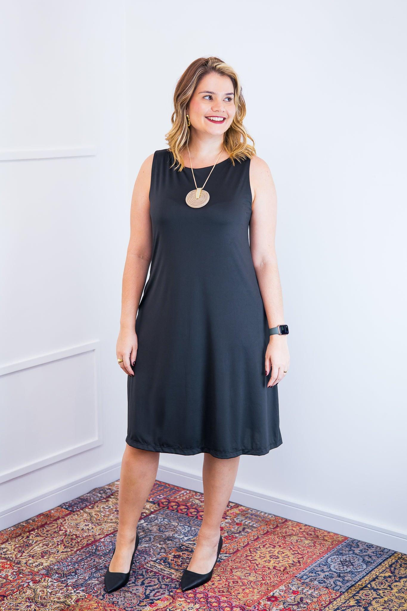 Vestido Sofia - Malha Confort Regata Midi - Bazar Online